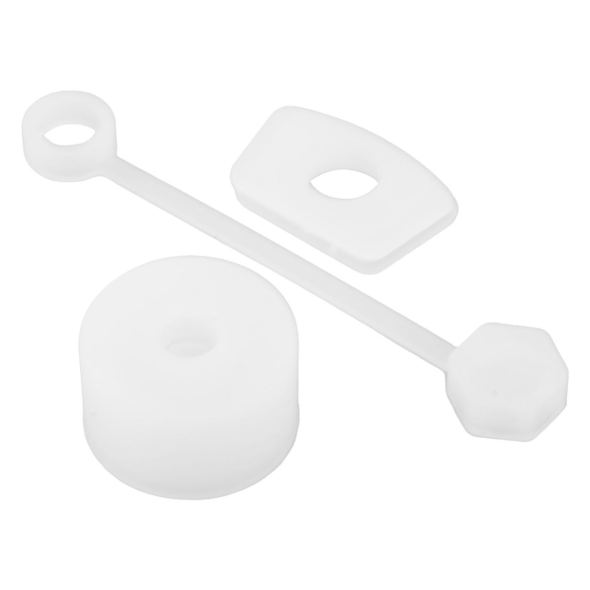 4 Set Silicone Spill Proof Stopper Set Tumbler Accessories Including Straw Cover Cap Square Leak Stopper Round Lid Stopper Plug Transparent White
