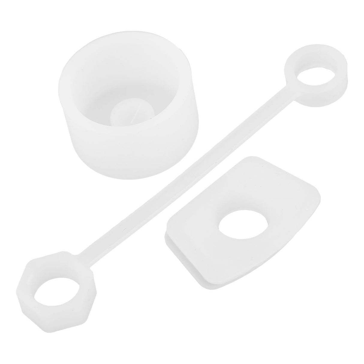 4 Set Silicone Spill Proof Stopper Set Tumbler Accessories Including Straw Cover Cap Square Leak Stopper Round Lid Stopper Plug Transparent White