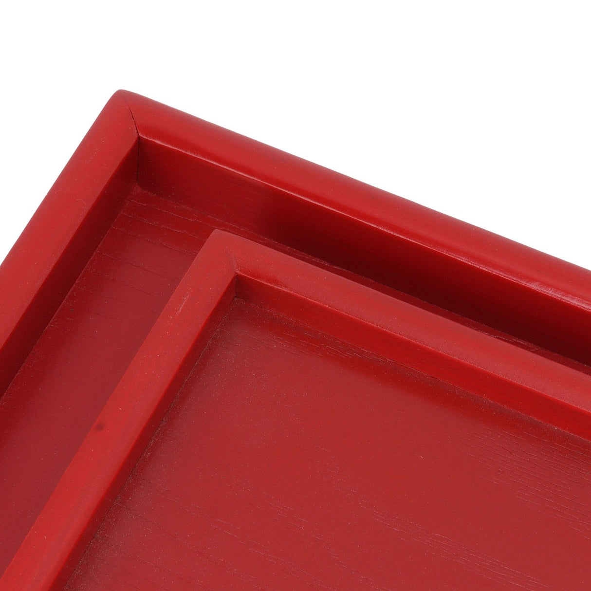 4Pcs Serving Tray Chinese Style Red Wedding Tea Coffee Snack Plate Wooden Fruit Candy Salver Square