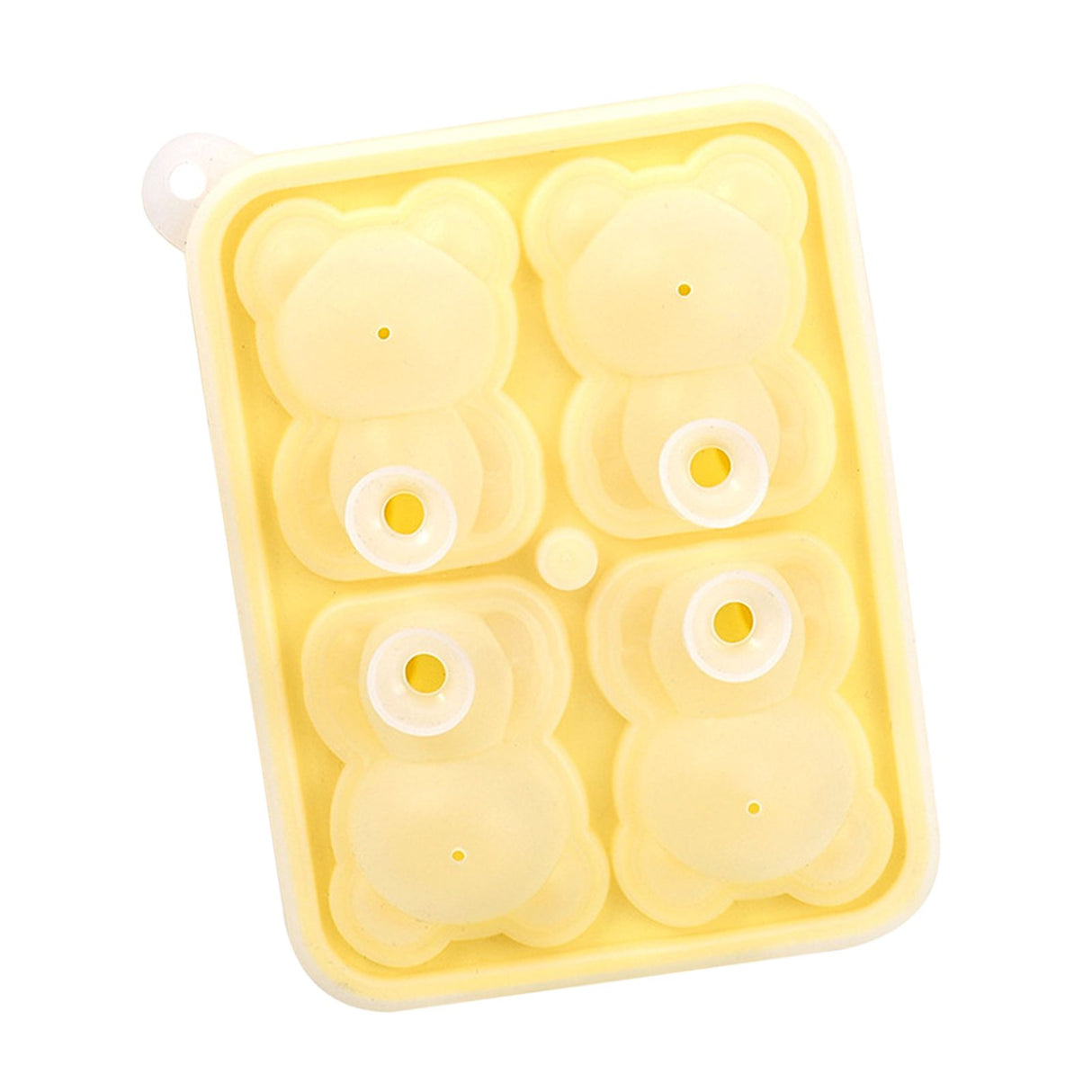 Little Bear Shape Ice Mold 4 Grids Silicone Ice Block Mould for Making Ice Cream Cake Candle Yellow