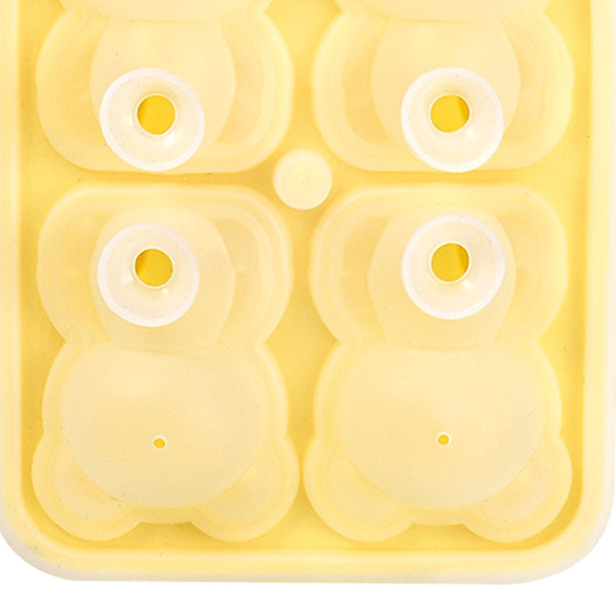 Little Bear Shape Ice Mold 4 Grids Silicone Ice Block Mould for Making Ice Cream Cake Candle Yellow