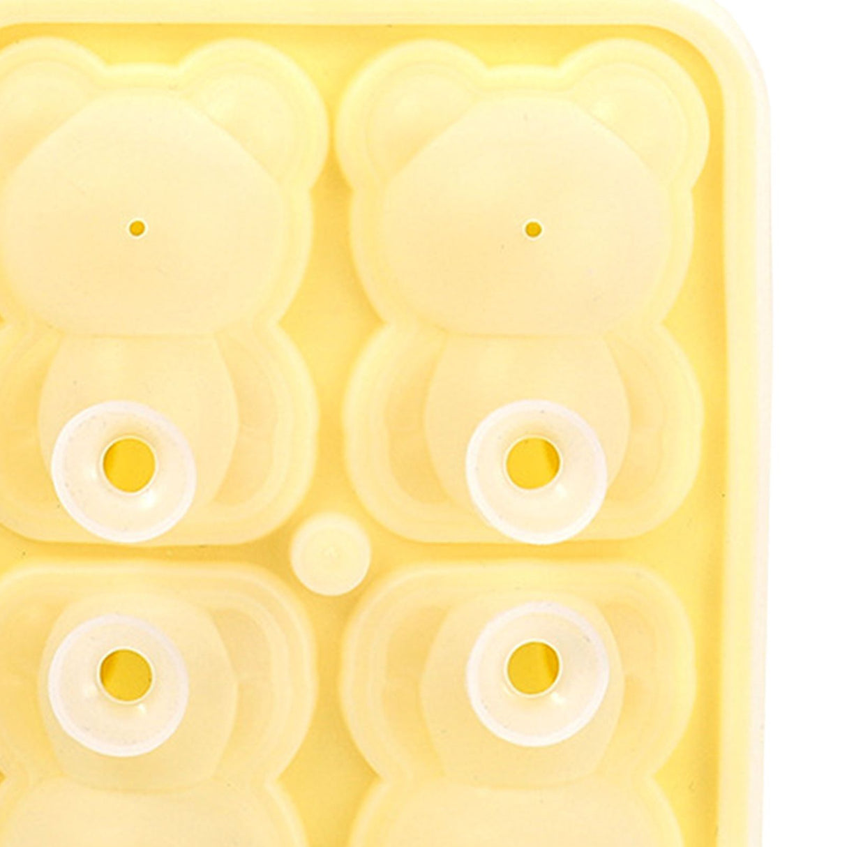 Little Bear Shape Ice Mold 4 Grids Silicone Ice Block Mould for Making Ice Cream Cake Candle Yellow