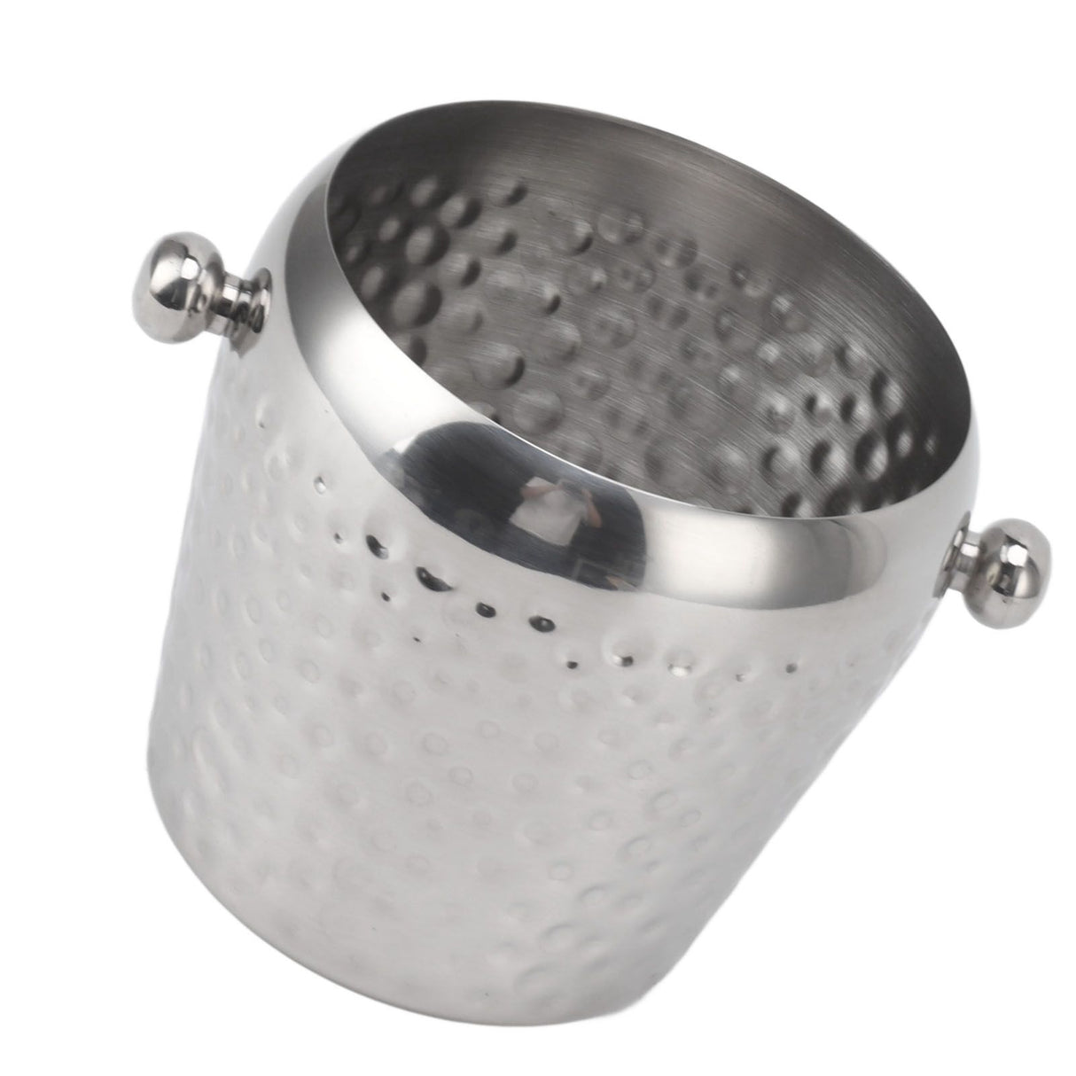 Ice Bucket Stainless Steel Mini Insulated Frozen Container for Bar Wine Champagne 1L Sliver