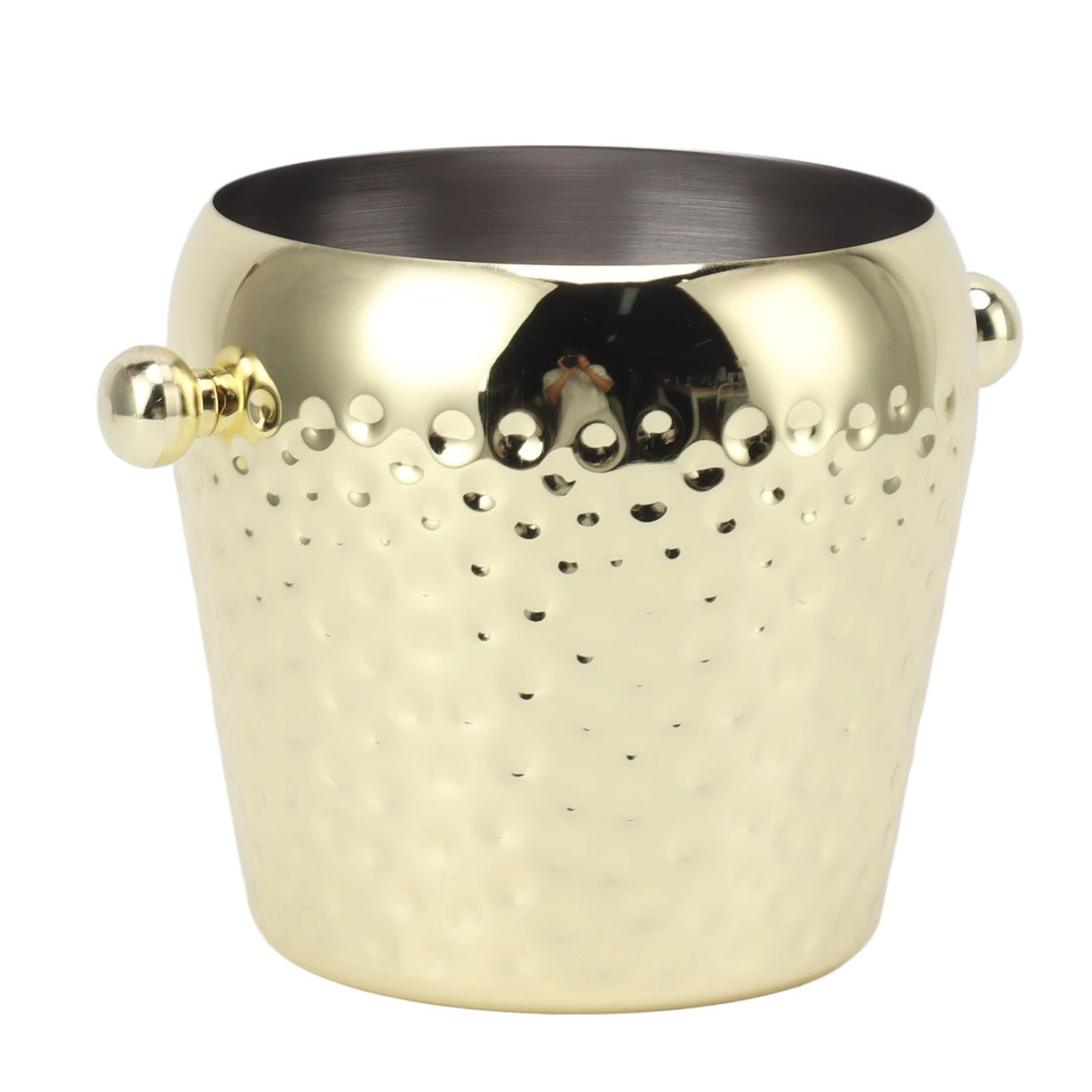 Ice Bucket Stainless Steel Mini Insulated Frozen Container for Bar Wine Champagne 1L Gold