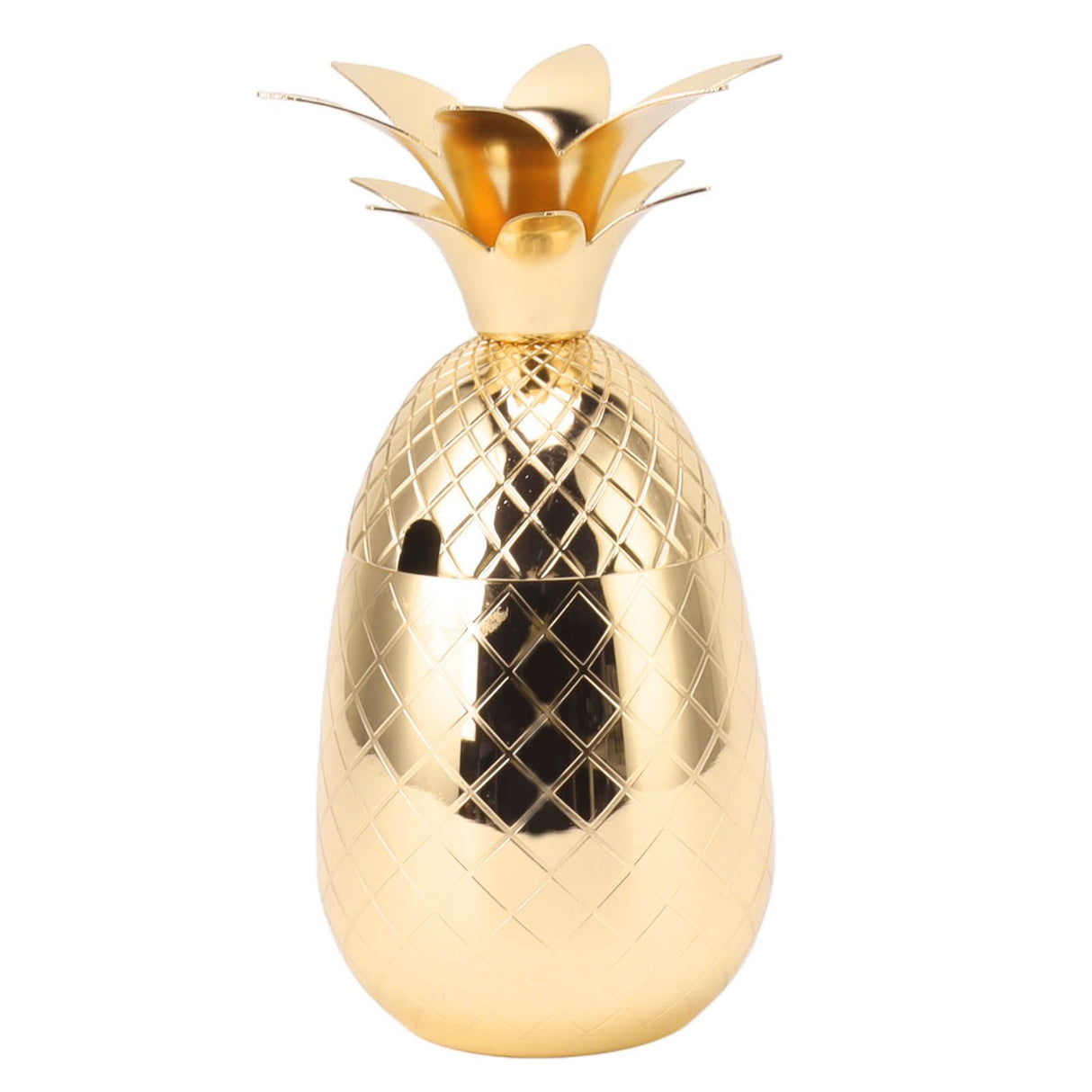 Cocktail Shaker Pineapple Shape Stainless Steel Polished Smooth Surface 500ml for Home Bar Gold