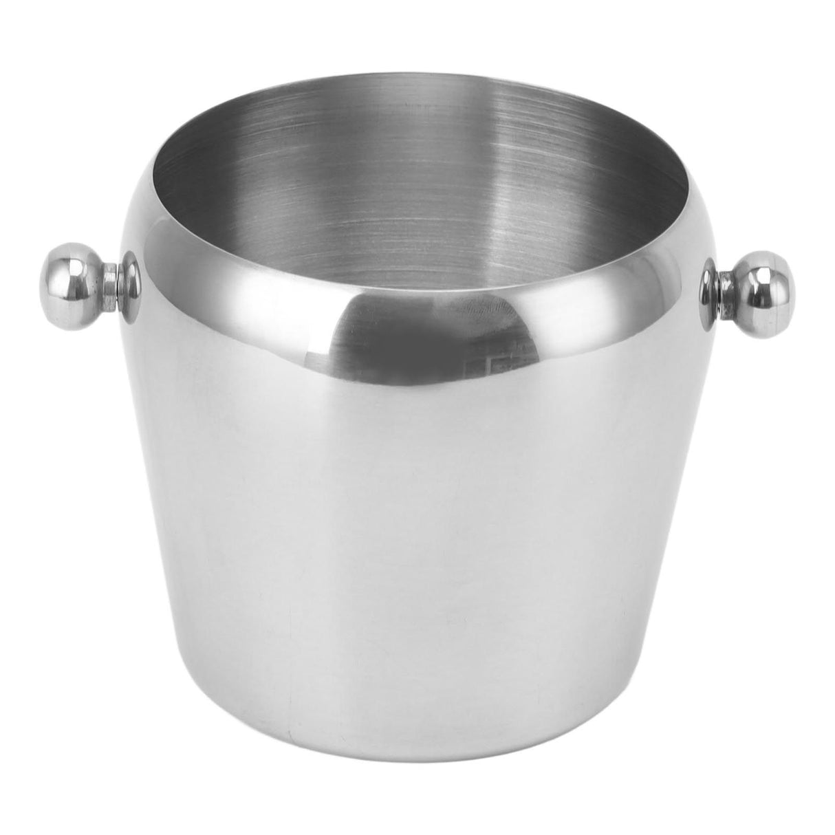Stainless Steel Ice Bucket Champagne Ice Bucket Wine Chiller Bucket Beverage Tub with Smooth Handle for Home Bars Parties Silver Naked Small 1L