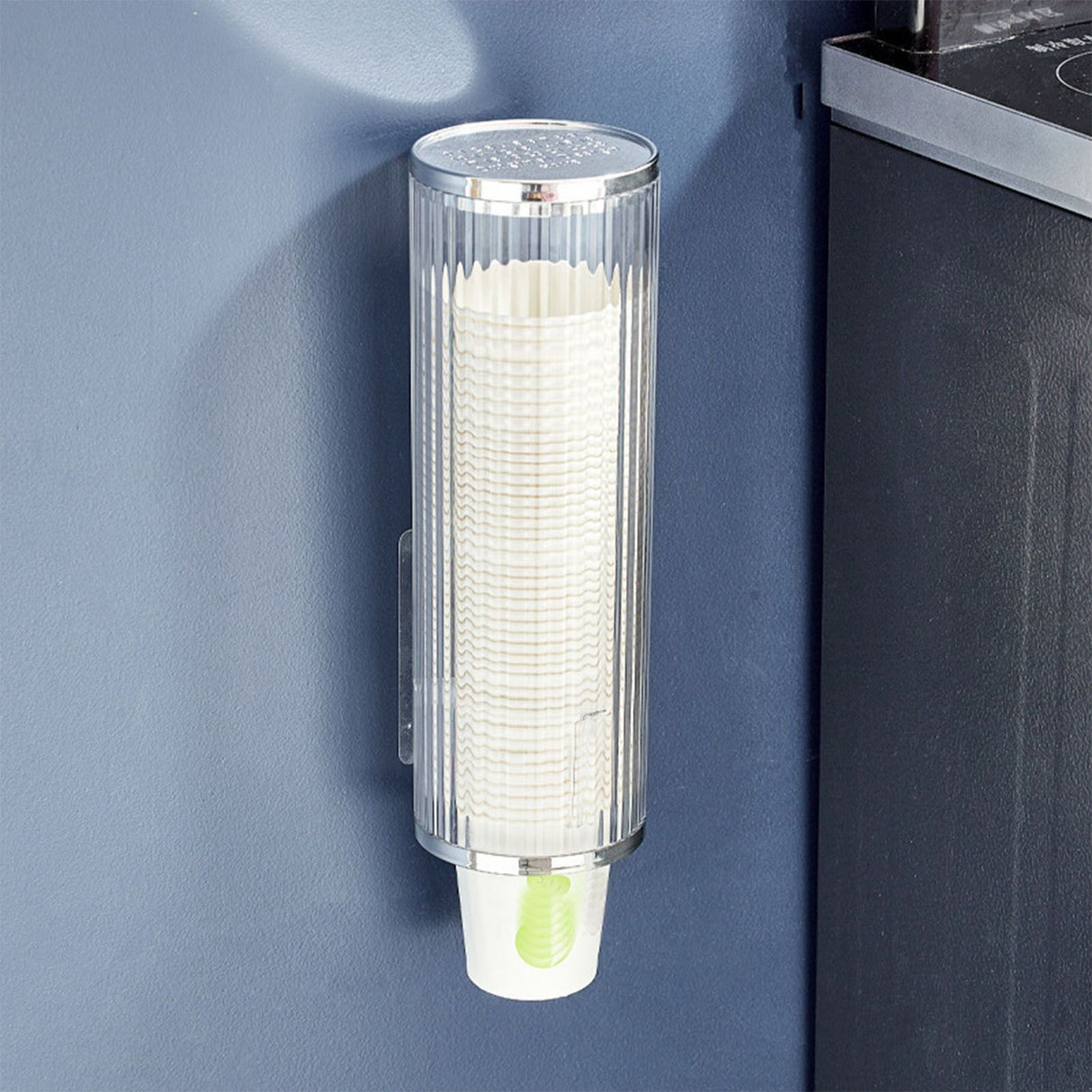 Plastic Disposable Paper Cups Dispenser Wall Mount Pull Type Water Cooler Cup Dispenser Automatic Remover Cup Holder for Home Hospital Gym Office