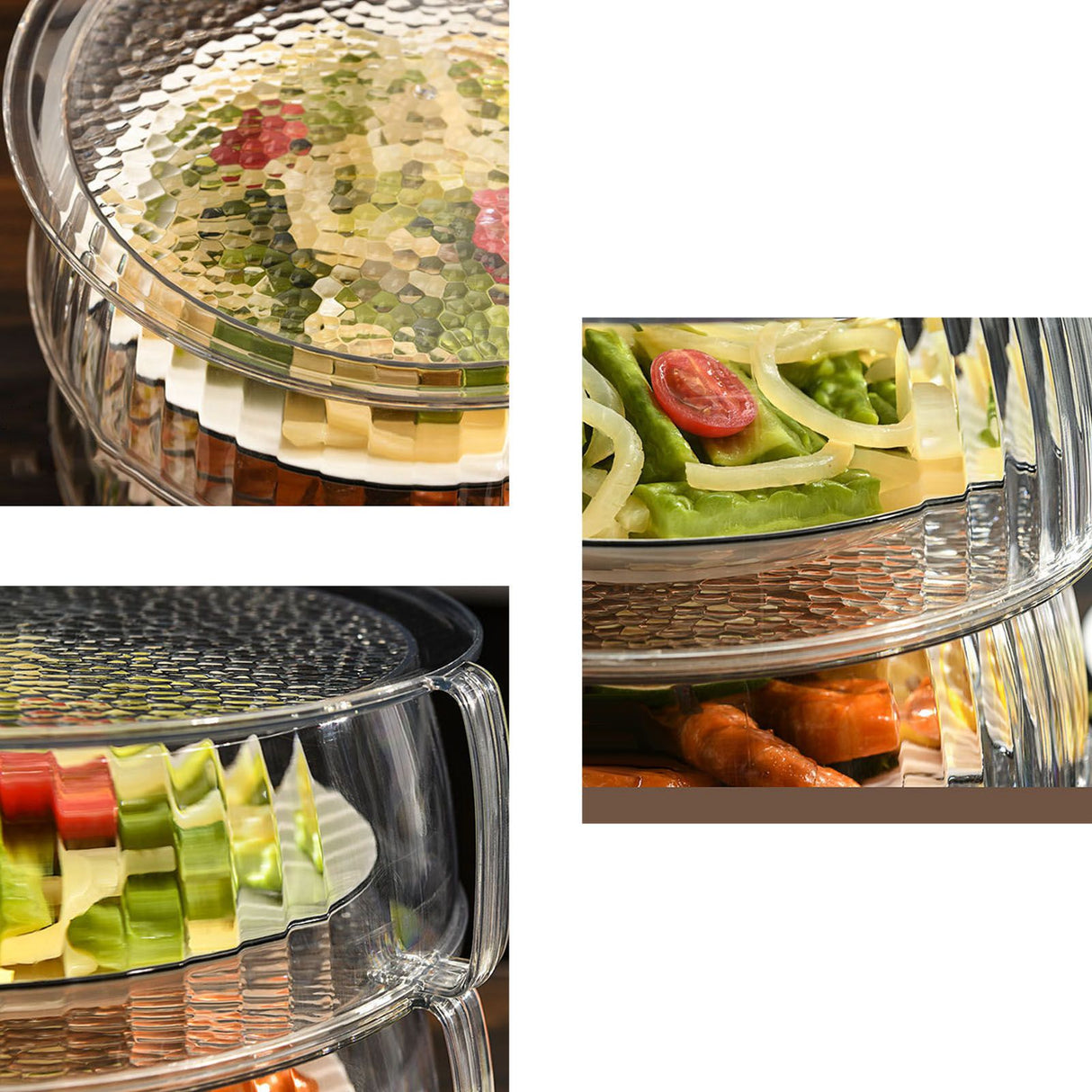 Multilayer Food Cover Multifunctional Transparent Food Cover Fresh Keeping Insulated Dish Cover for Kitchen Dining Table 3 Layers