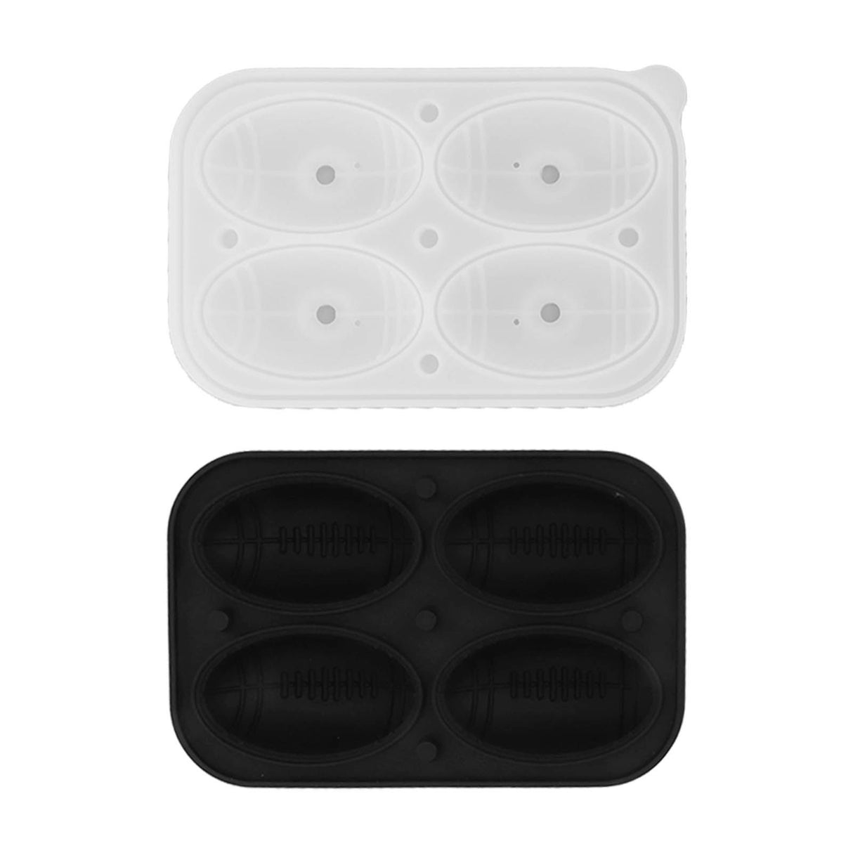 2Pcs Silicone Ice Cube Molds Fun Shapes Round Sphere Ball Mold for Whiskey Cocktails Game Day Rugby