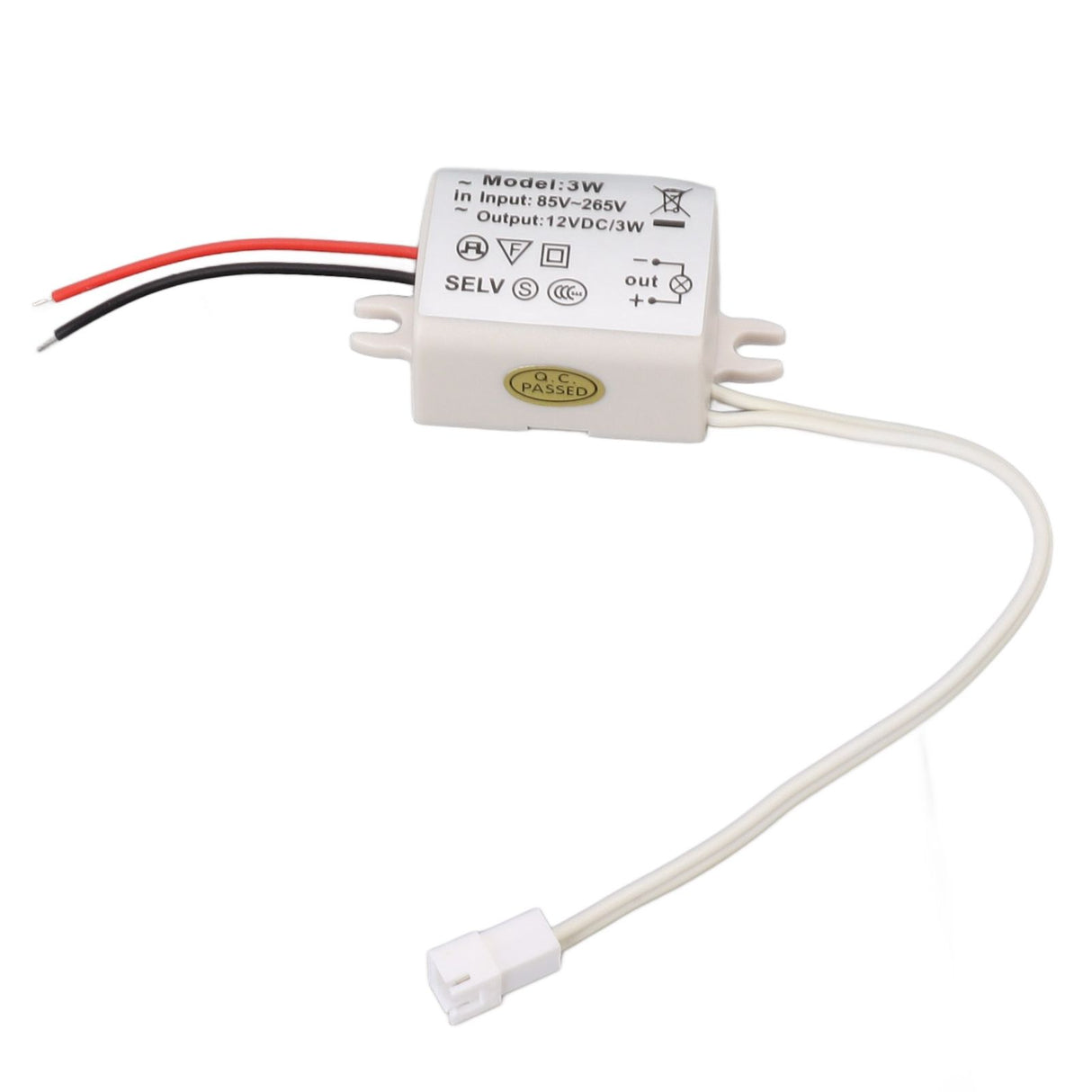 LED Drive Power Adapter DC12V 3W Compact Over Voltage Protection for LED Strip Lights LED Bulbs Industrial Lights