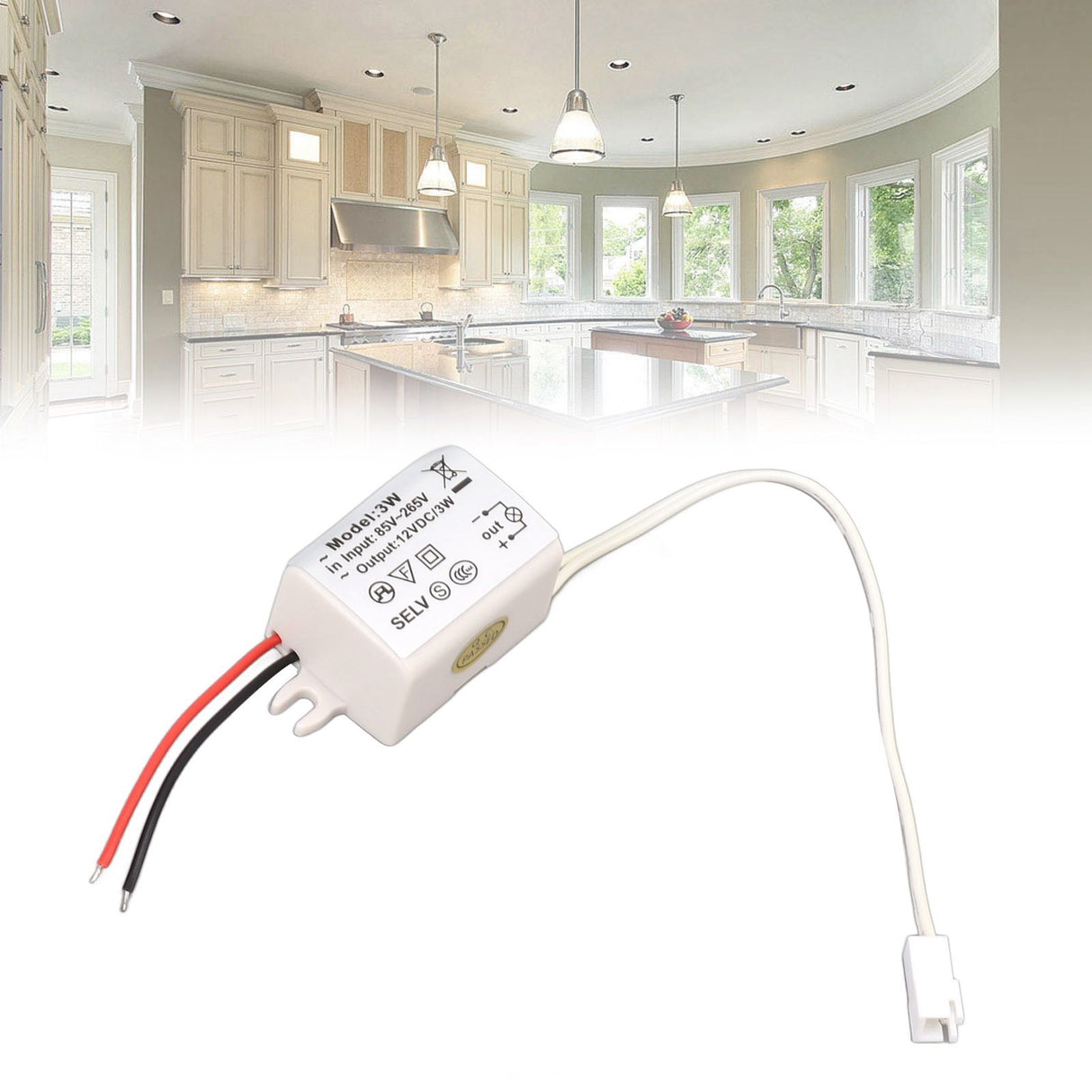 LED Drive Power Adapter DC12V 3W Compact Over Voltage Protection for LED Strip Lights LED Bulbs Industrial Lights
