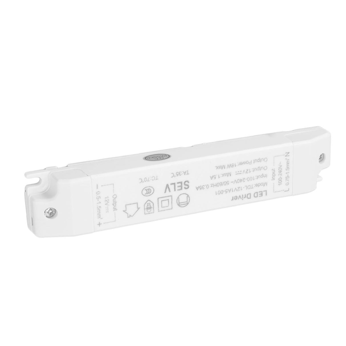 18W LED Transformer Driver DC12V 1.5A ABS Multi Protections LED Power Supply for Home AC100‑240V