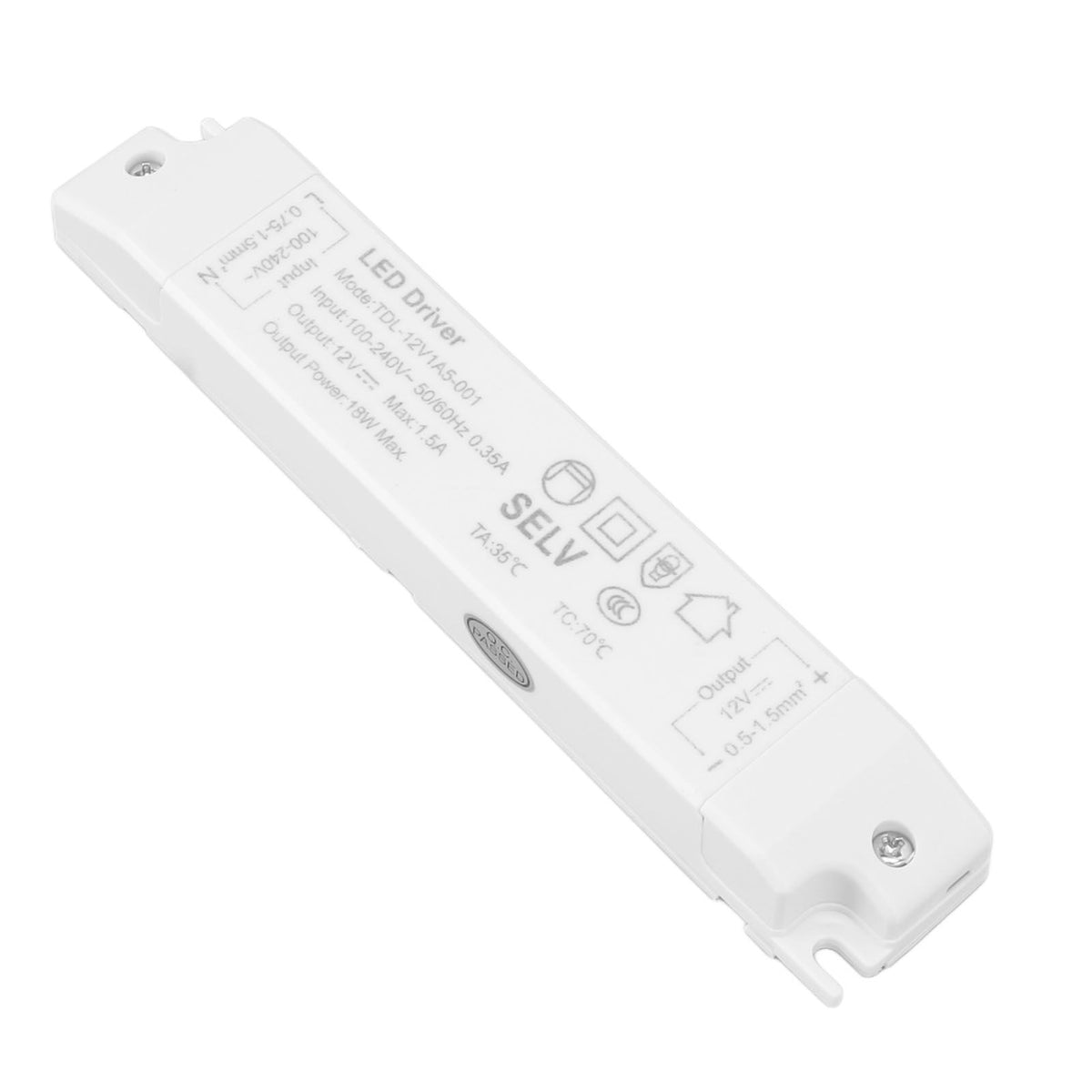 18W LED Transformer Driver DC12V 1.5A ABS Multi Protections LED Power Supply for Home AC100‑240V