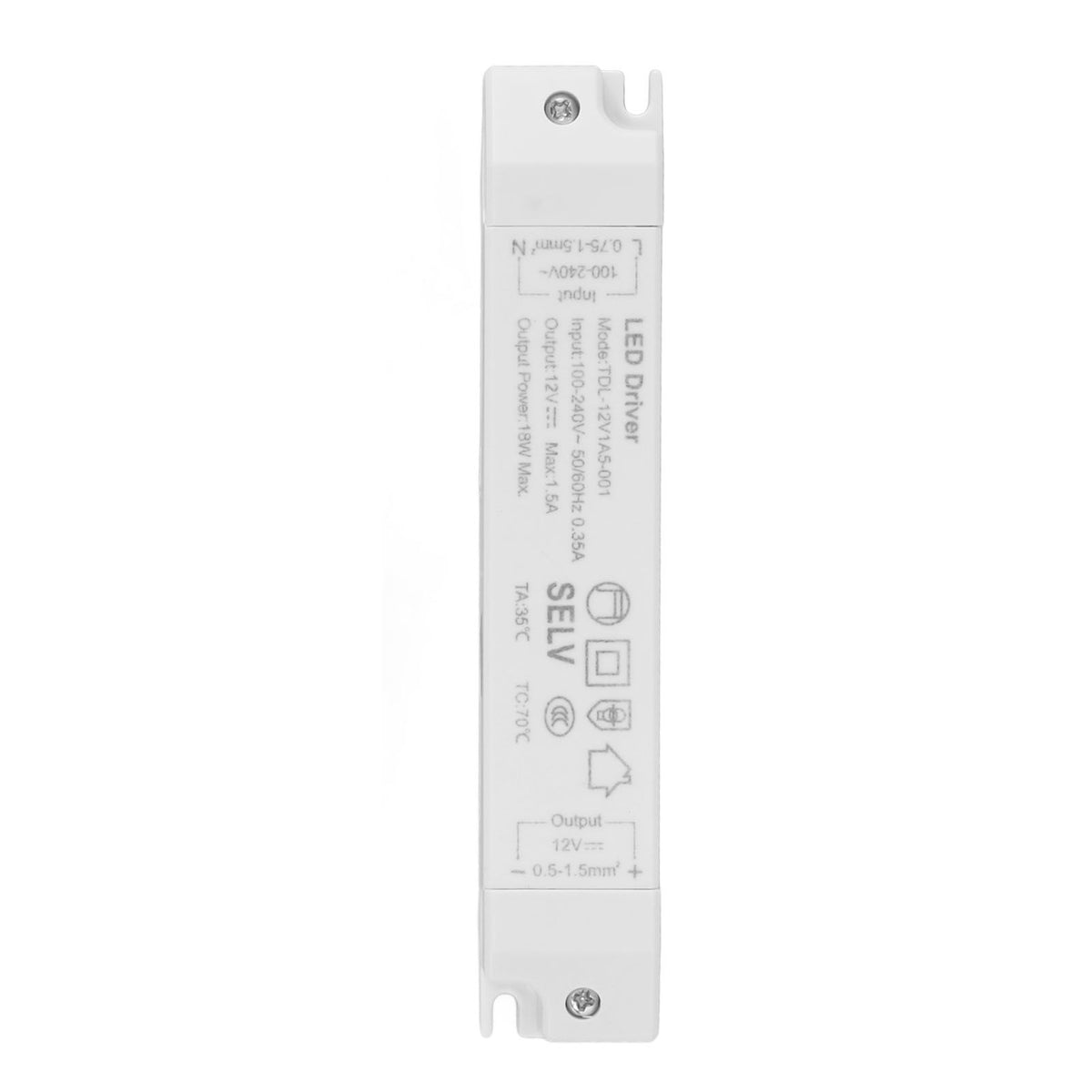18W LED Transformer Driver DC12V 1.5A ABS Multi Protections LED Power Supply for Home AC100‑240V