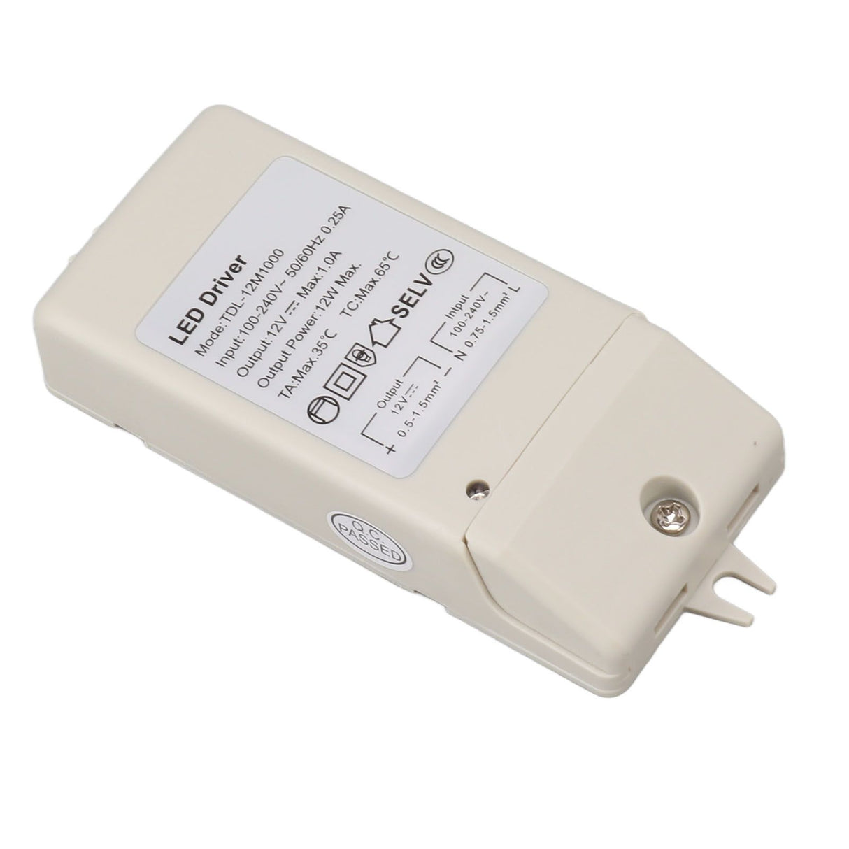 12W DC 12V 1A LED Driver LED Constant Current Drive Power Supply for LED Strip Light AC 100‑240V TDL 12M1000