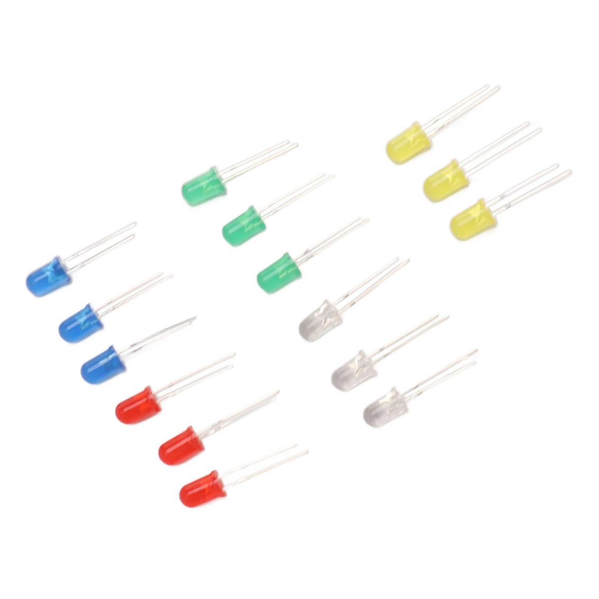 100pcs 5mm LED Diodes Red Green Yellow Blue White Light Emitting Diodes for Appliance DIY Science Project
