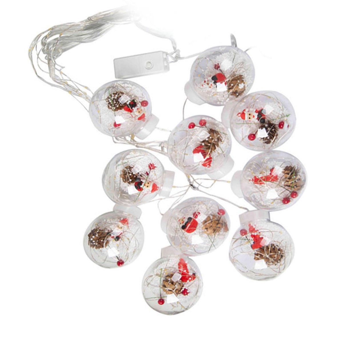 Globe String Lights Santa Style Powered Safe PVC Christmas String Lights for Home Cafe Party