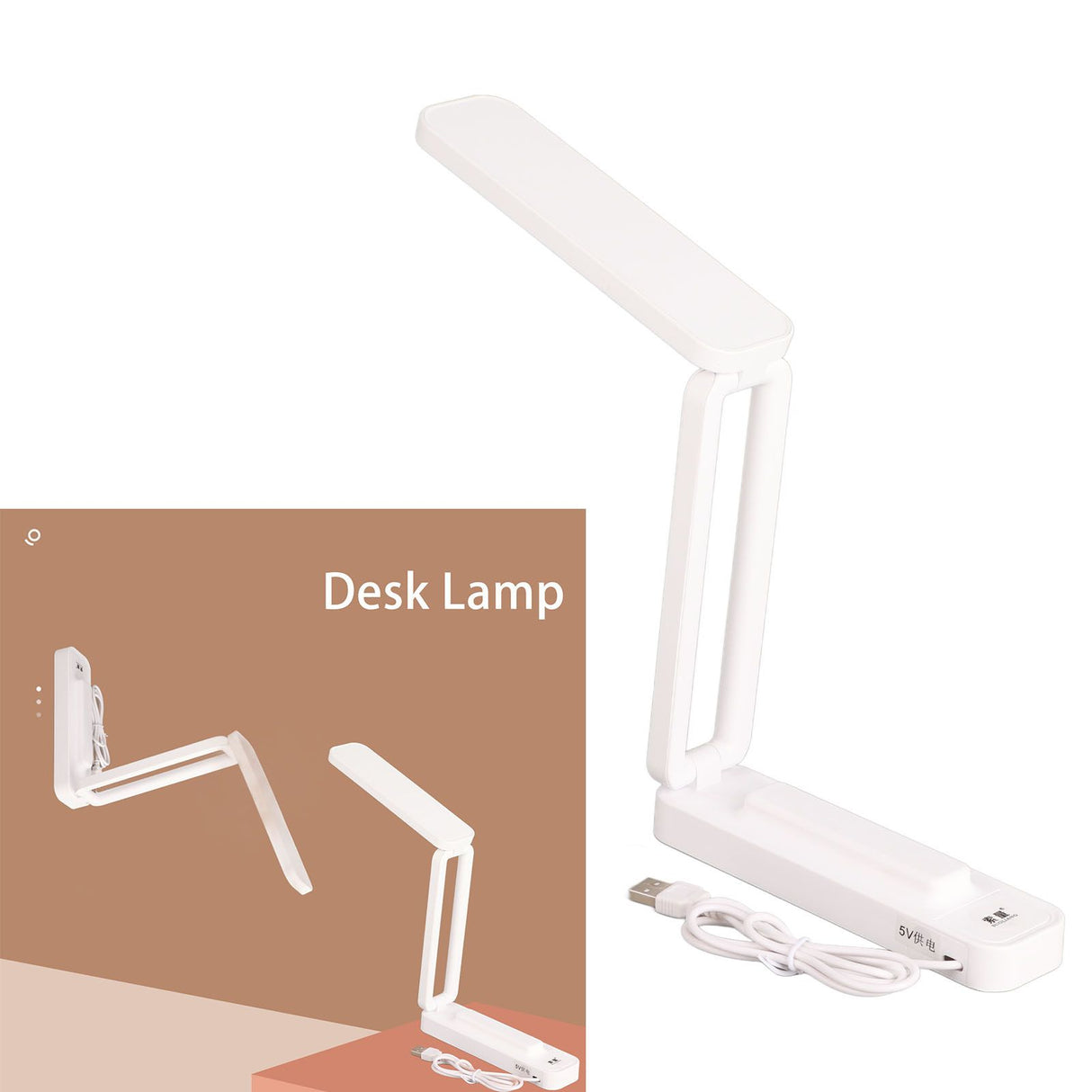 Desk Lamp Foldable Portable Plug in Soft Light Table Lamp for Office Home