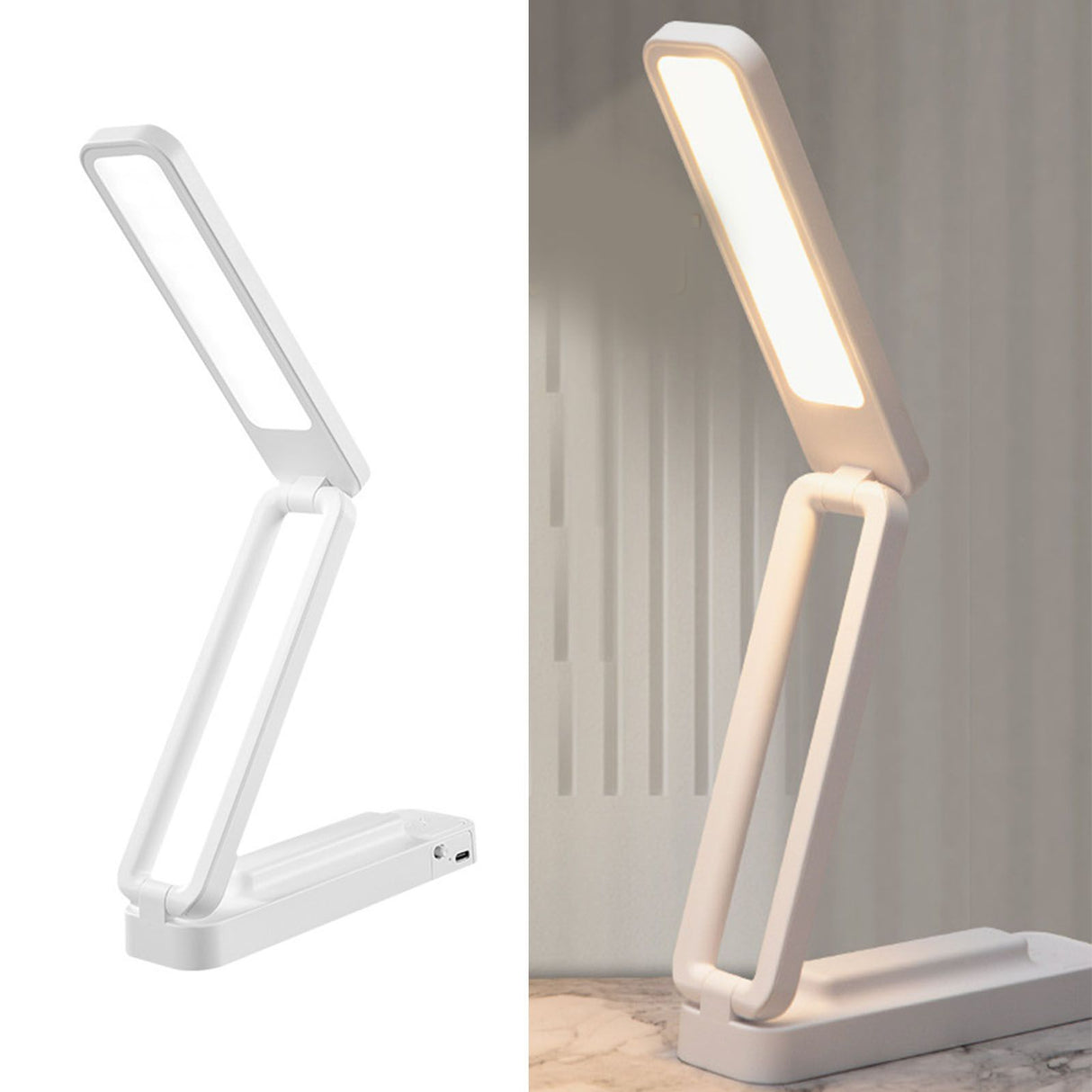 Desk Lamp Foldable Portable 3 Color Temperature Touch Dimming Function Remote Control Table Lamp for Office 947 White Rechargeable Models 2000 MAh