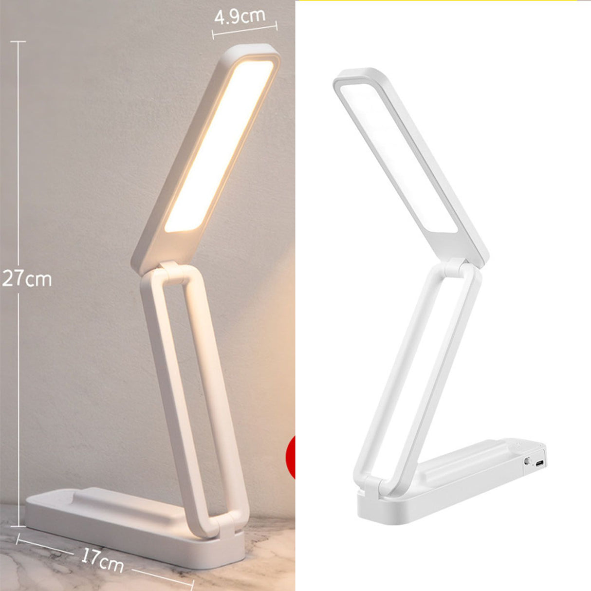 Desk Lamp Foldable Portable 3 Color Temperature Touch Dimming Function Remote Control Table Lamp for Office 947 White Rechargeable Models 2000 MAh