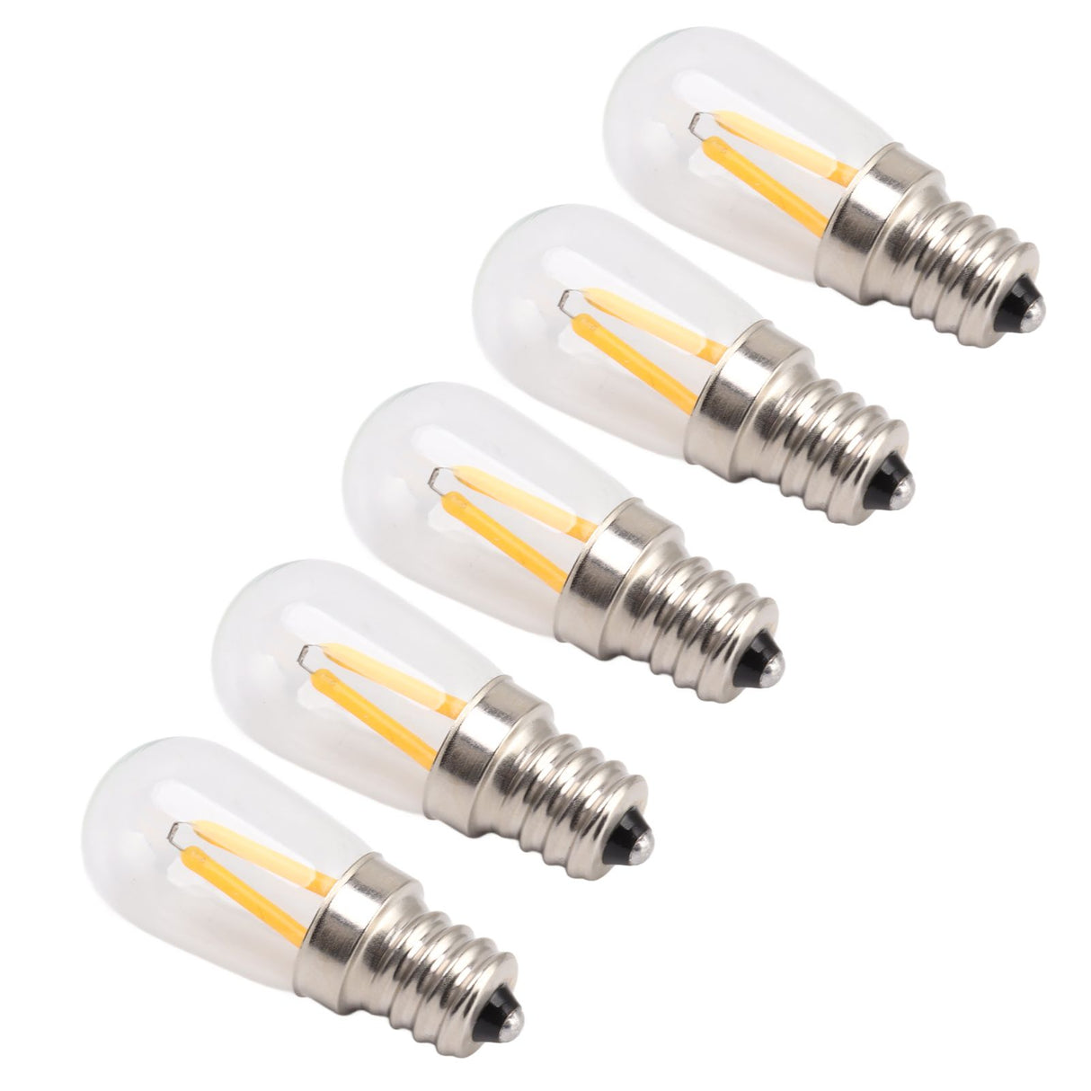 5Pcs Refrigerator Lamp Bulb Low Heat Low Power Consumption E12 LED Fridge Light Bulb 120V Warm Light