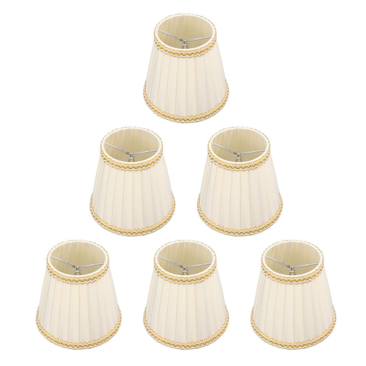 6Pcs Small Lamp Shade Clip On Drum Lampshade Cloth for Chandelier Candle Bulbs Lighting Accessories