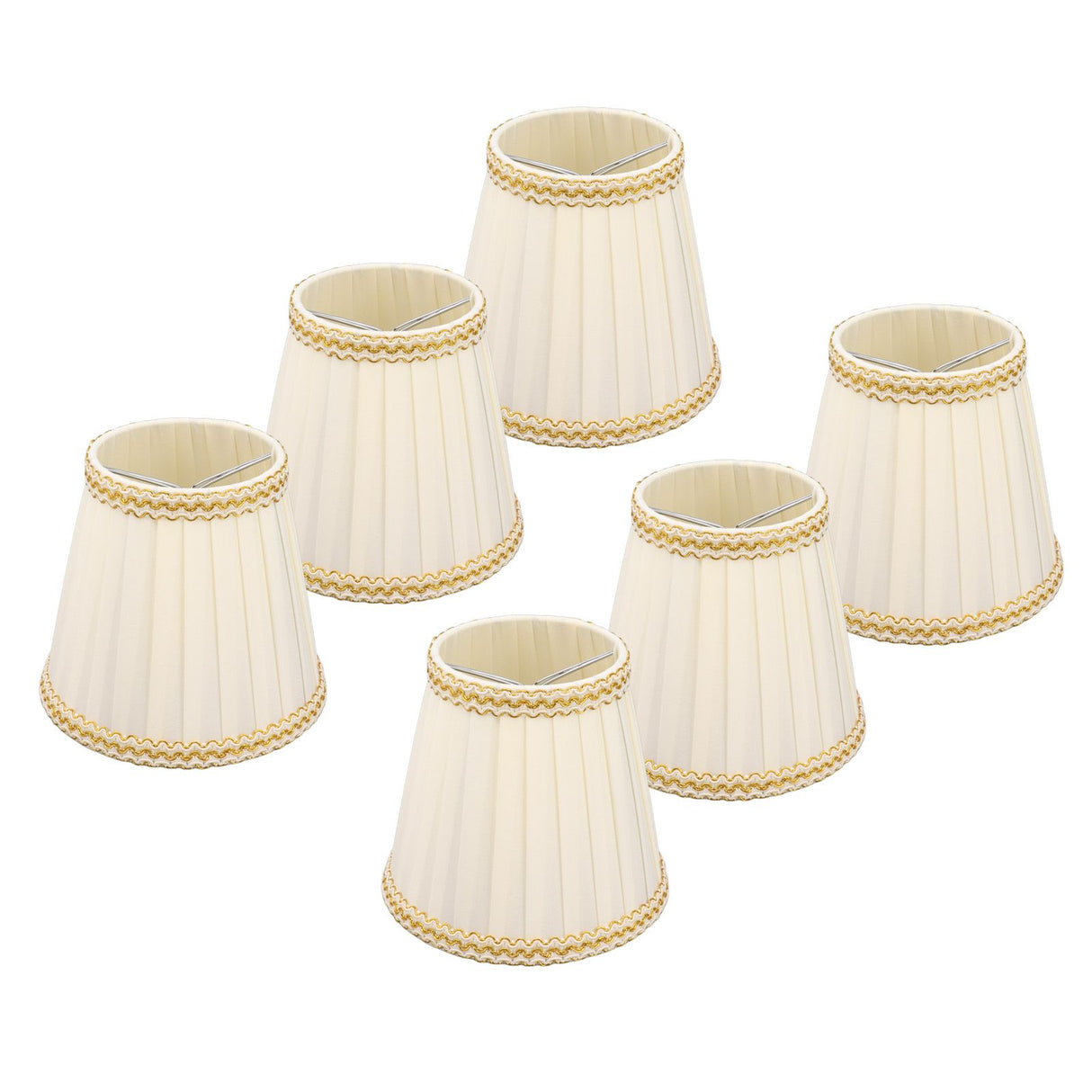 6Pcs Small Lamp Shade Clip On Drum Lampshade Cloth for Chandelier Candle Bulbs Lighting Accessories