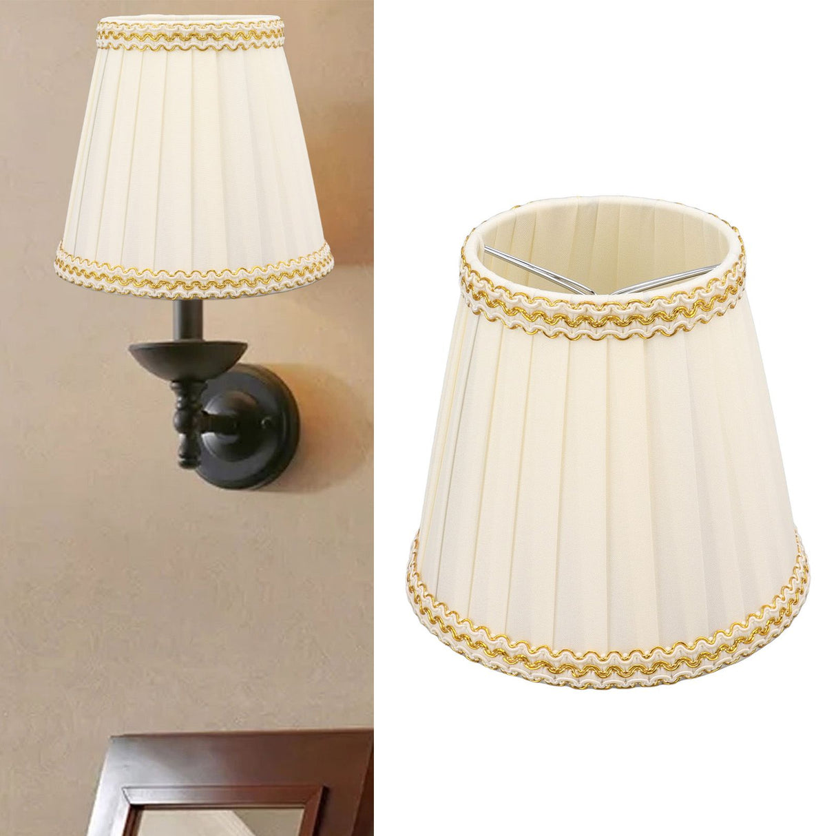6Pcs Small Lamp Shade Clip On Drum Lampshade Cloth for Chandelier Candle Bulbs Lighting Accessories