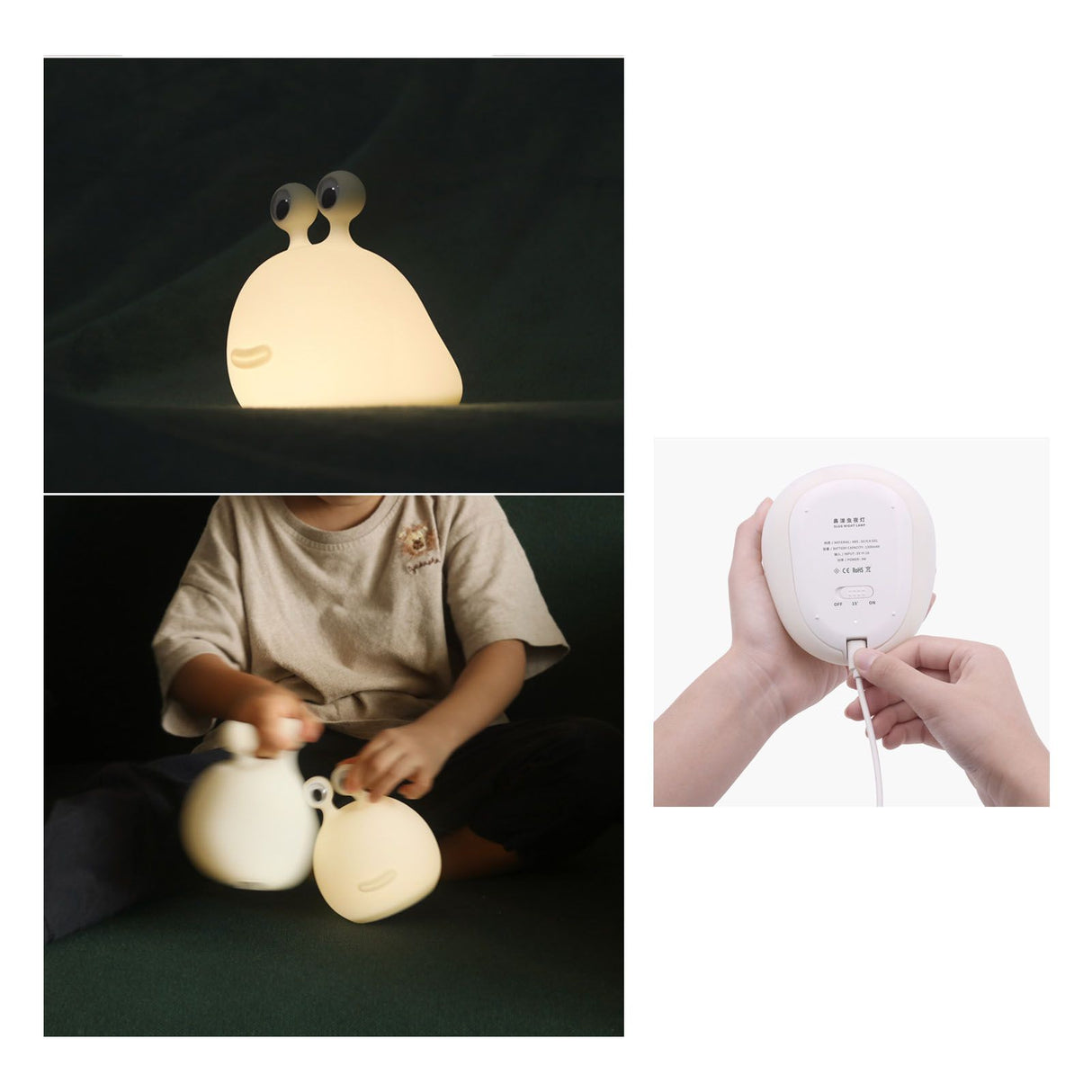 Slug Night Light Cute Cartoon Animal Bedside Lamp Silicone Night Light for Breastfeeding Baby Kids Teens