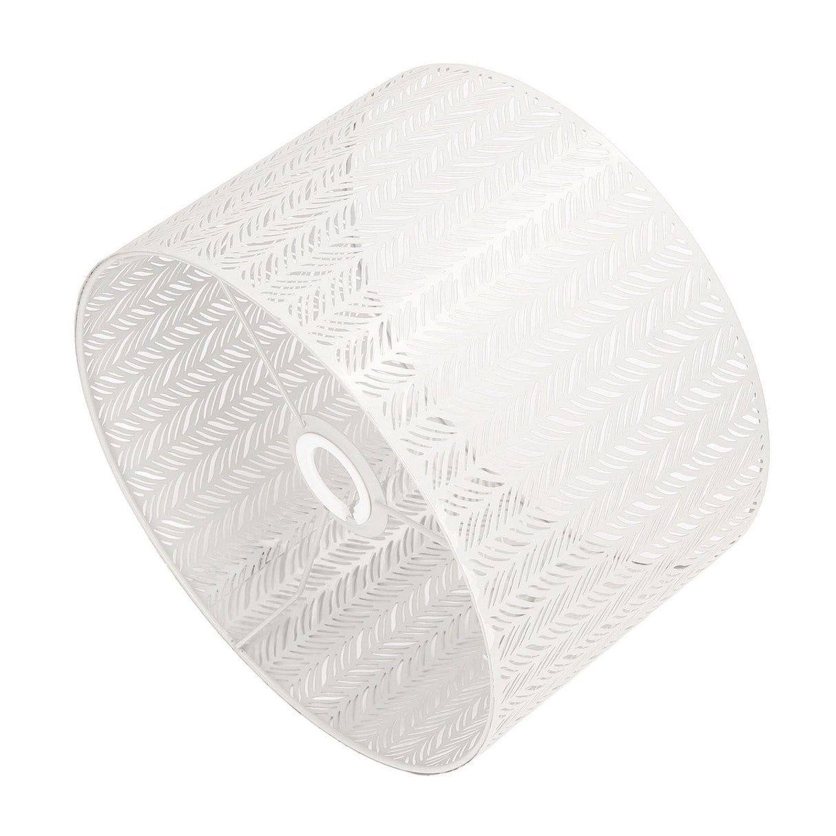 Drum Lamp Shade E27 E14 Clip Fir Leaf Shape Hollow Out Metal Decorative Lampshade Cover for Table Wall Ceiling Lamp White