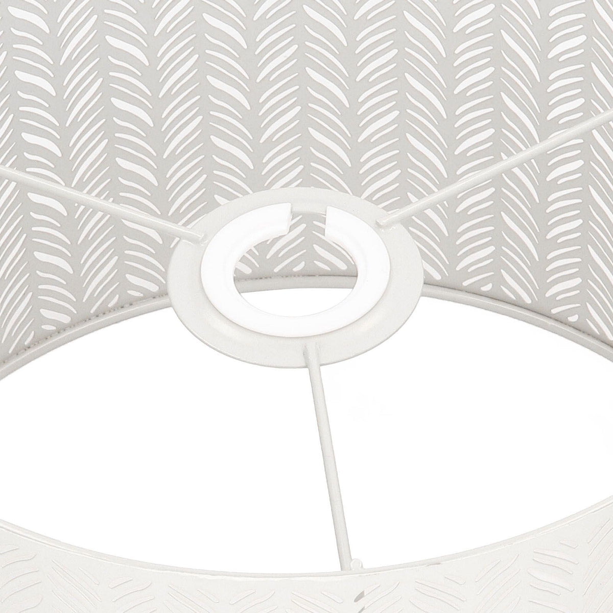 Drum Lamp Shade E27 E14 Clip Fir Leaf Shape Hollow Out Metal Decorative Lampshade Cover for Table Wall Ceiling Lamp White