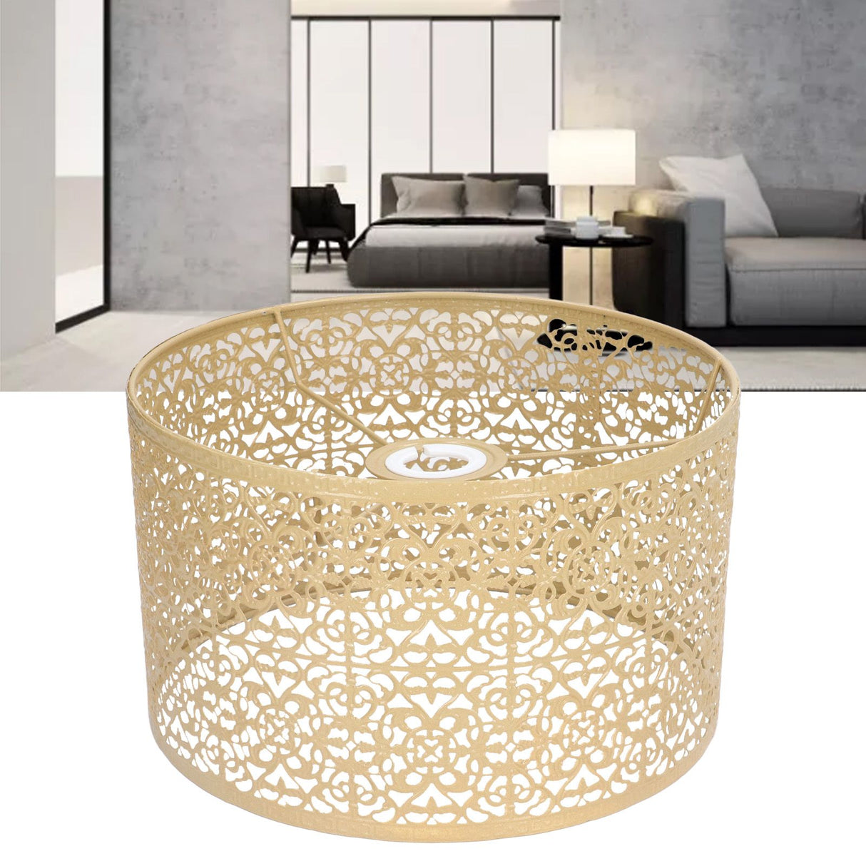 Lamp Shade Hollow Out Metal Lampshade E27 E14 Universal Use Good Heat Dissipation Exquisite Lamp Cover Gold
