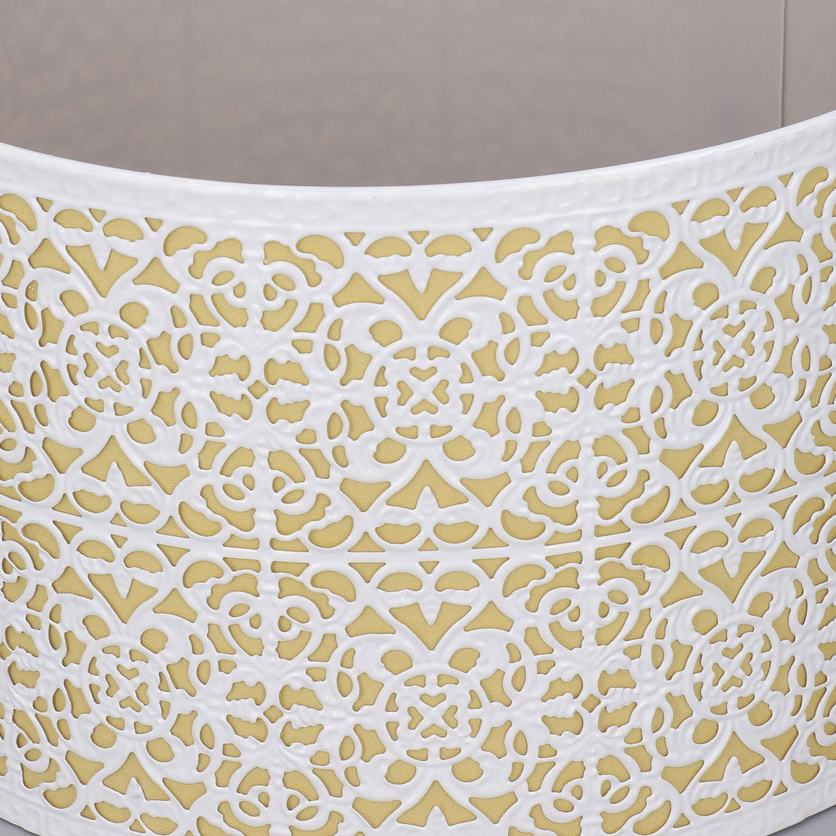 Metal Lampshade Hollow Out Table Light Shade for E27 E14 Caliber Lamp Holder Copper Coin Flower White Yellow Lining