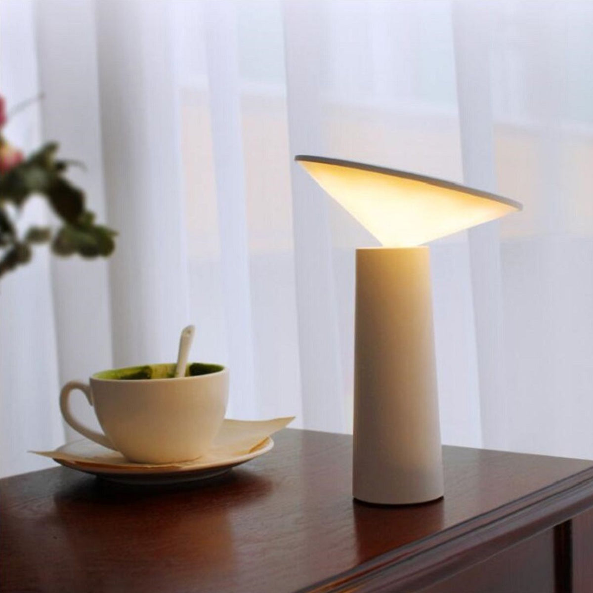 LED Table Lamp Rechargeable Touch Control Desk Light Adjustable Eye Protection Lamp with Battery White