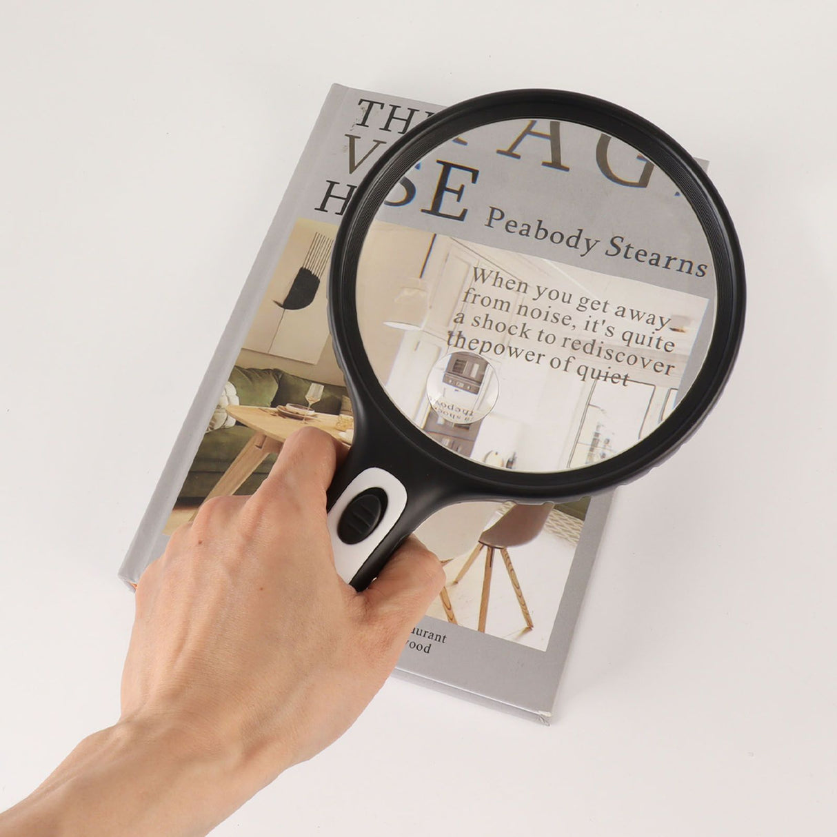 Magnifying Glass Professional Large Viewing Area Evenly Lit Handheld Magnifying Glass with 4 LED Lights