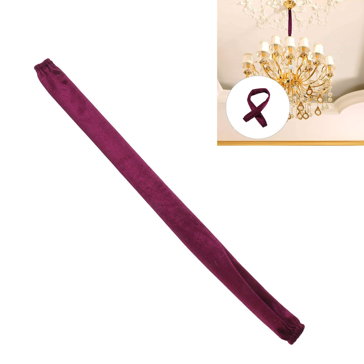 Chain Cover Dustproof Wire Flannelette Cloth 60cm Length 5cm Width with Zipper for Protection Purple