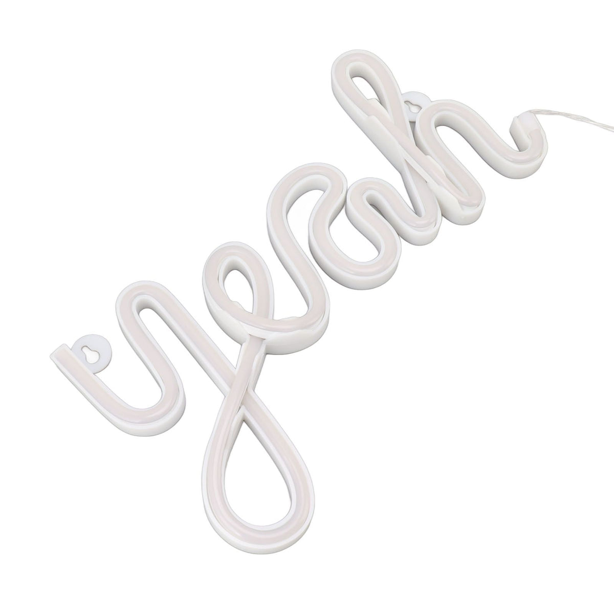 LED Neon Sign Yeah Shape Wall Decor Neon Night Light Uniform Soft Lighting LED Sign Warm White