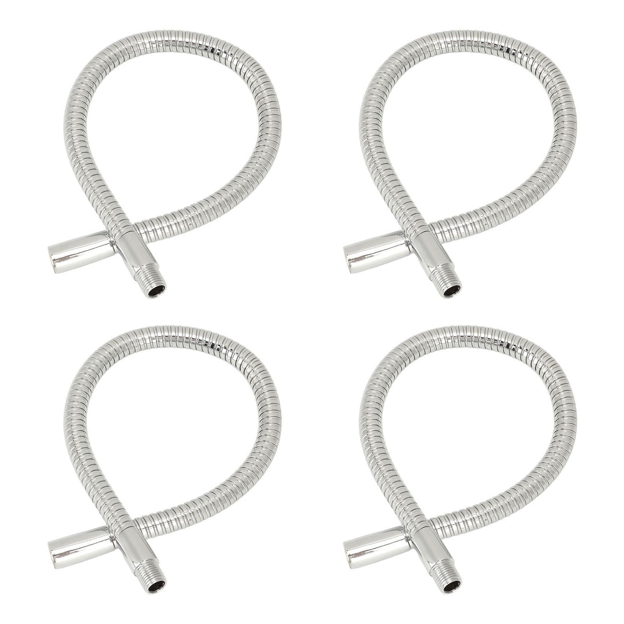 4 Pcs LED Gooseneck Lamp Hose Table Lamp Lights Accessories LED Hose Metal Pipe Chrome 35cm