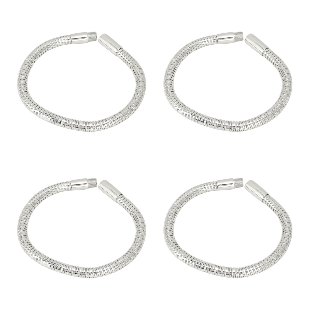 4 Pcs LED Gooseneck Lamp Hose Table Lamp Lights Accessories LED Hose Metal Pipe Chrome 35cm