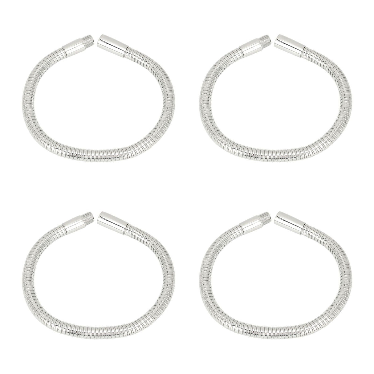 4 Pcs LED Gooseneck Lamp Hose Table Lamp Lights Accessories LED Hose Metal Pipe Chrome 35cm