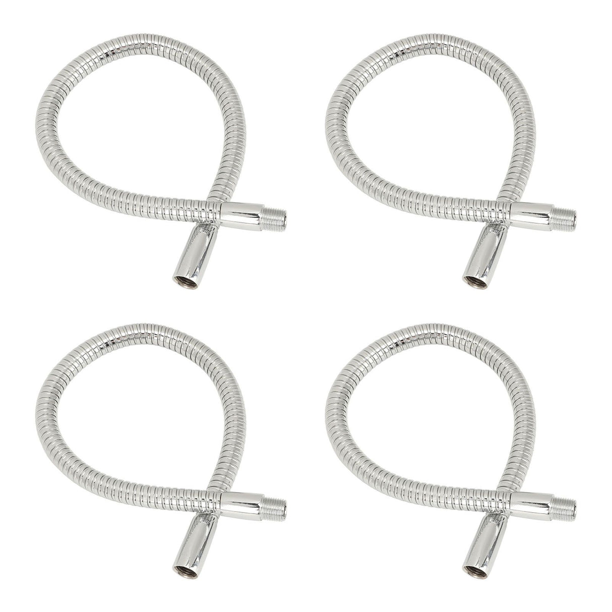 4 Pcs LED Gooseneck Lamp Hose Table Lamp Lights Accessories LED Hose Metal Pipe Chrome 35cm