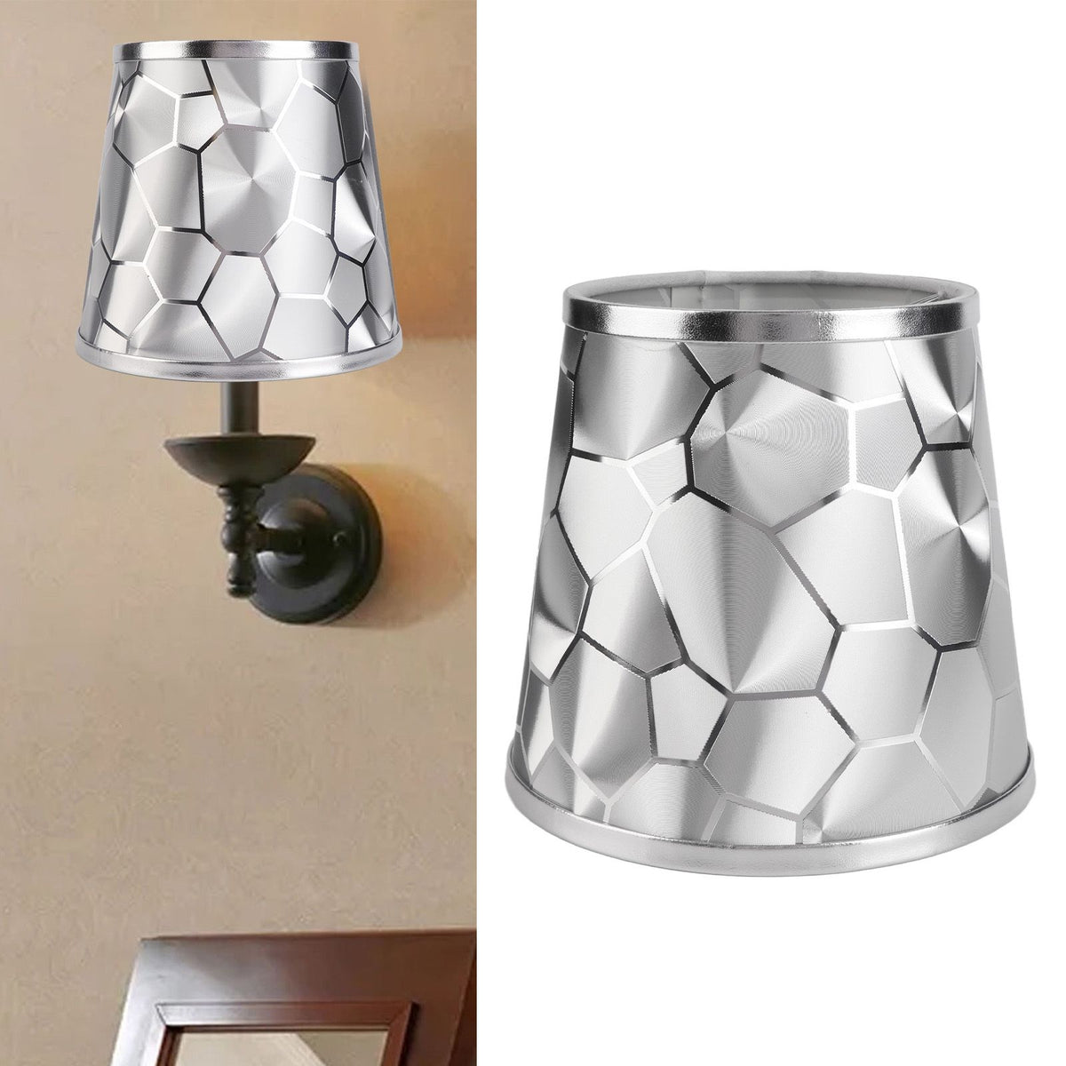 2Pcs Dustproo E14 Bulb Lamp Holder Lampshade Modern Simple Style Table Lamp Shade