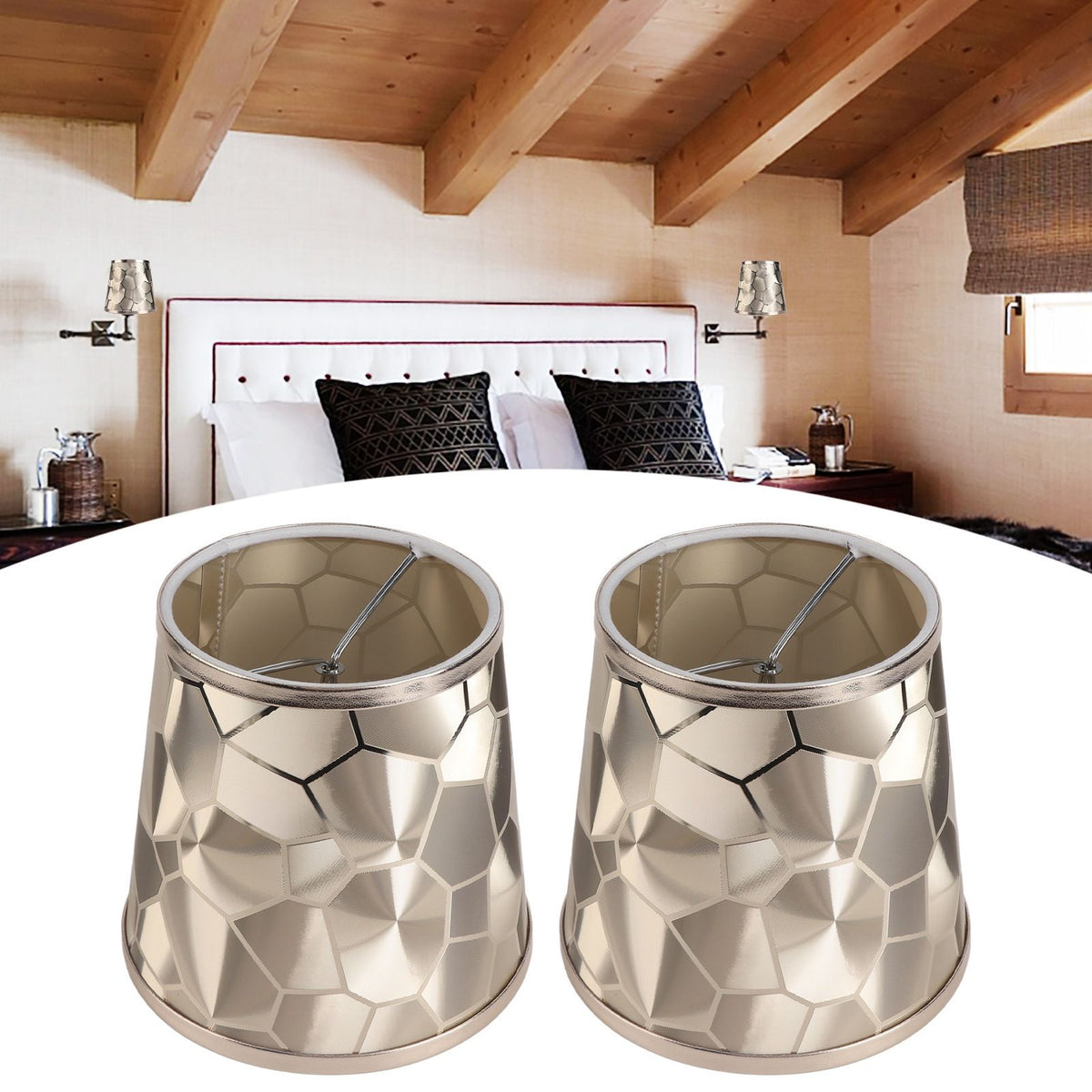 2PCS Drum Lamp Shade E14 PVC Modern Decorative Small Barrel Lampshade Cover for Table Wall Ceiling Lamp