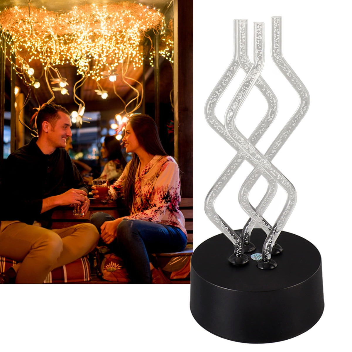 Bubble Color Changing LED Table Lamp Dancing Rotary Stick Lamp USB Creative Night Light Home Bar Decorative Desk Light