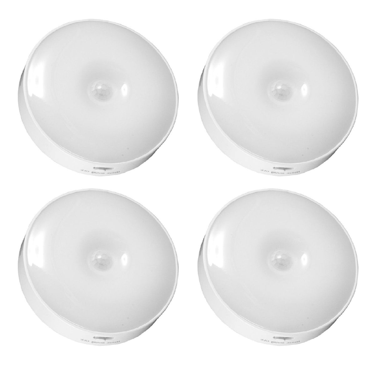 4Pcs Motion Sensor Night Light Rechargeable LED Lamp Auto On Off Warm White Lighting for Home