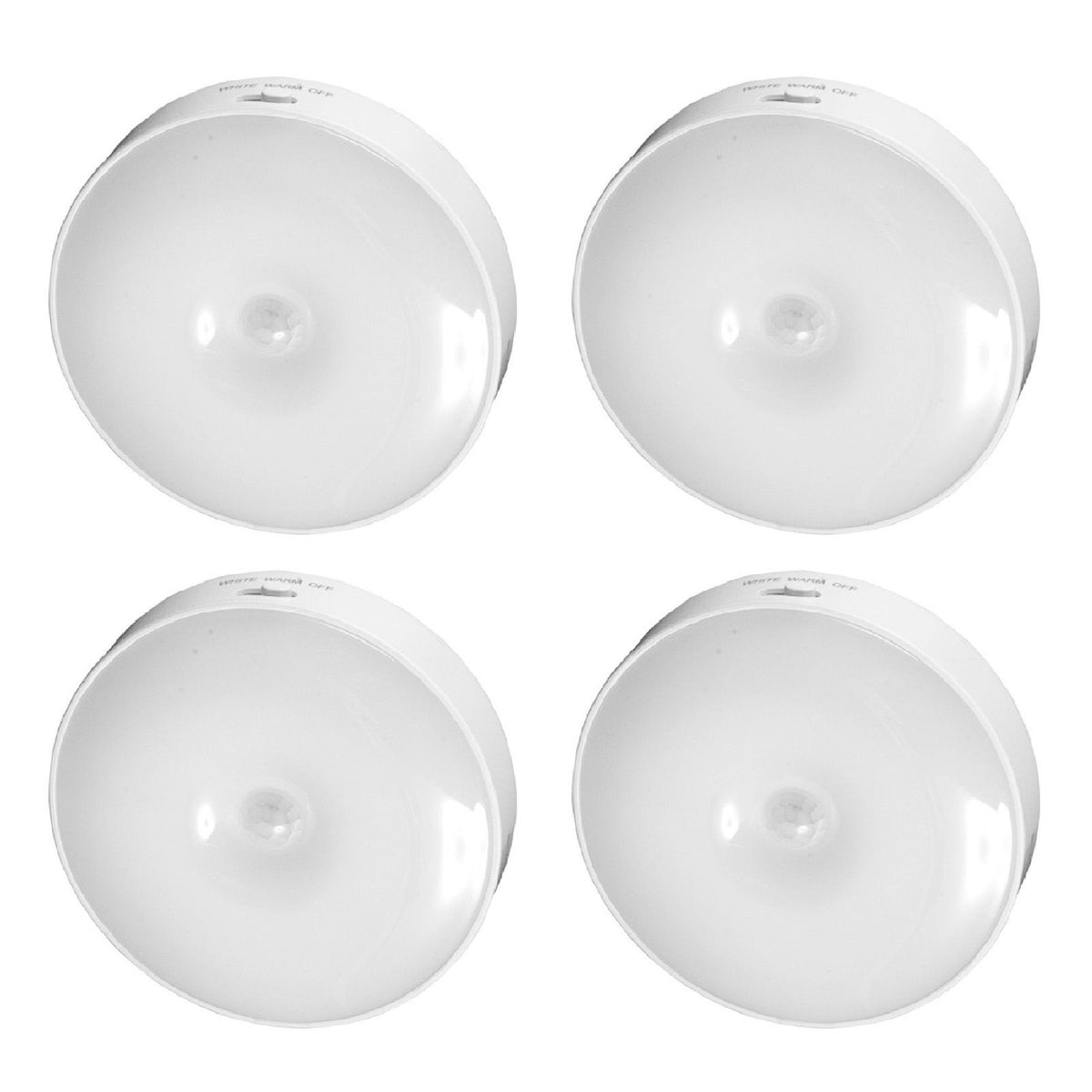 4Pcs Motion Sensor Night Light Rechargeable LED Lamp Auto On Off Warm White Lighting for Home