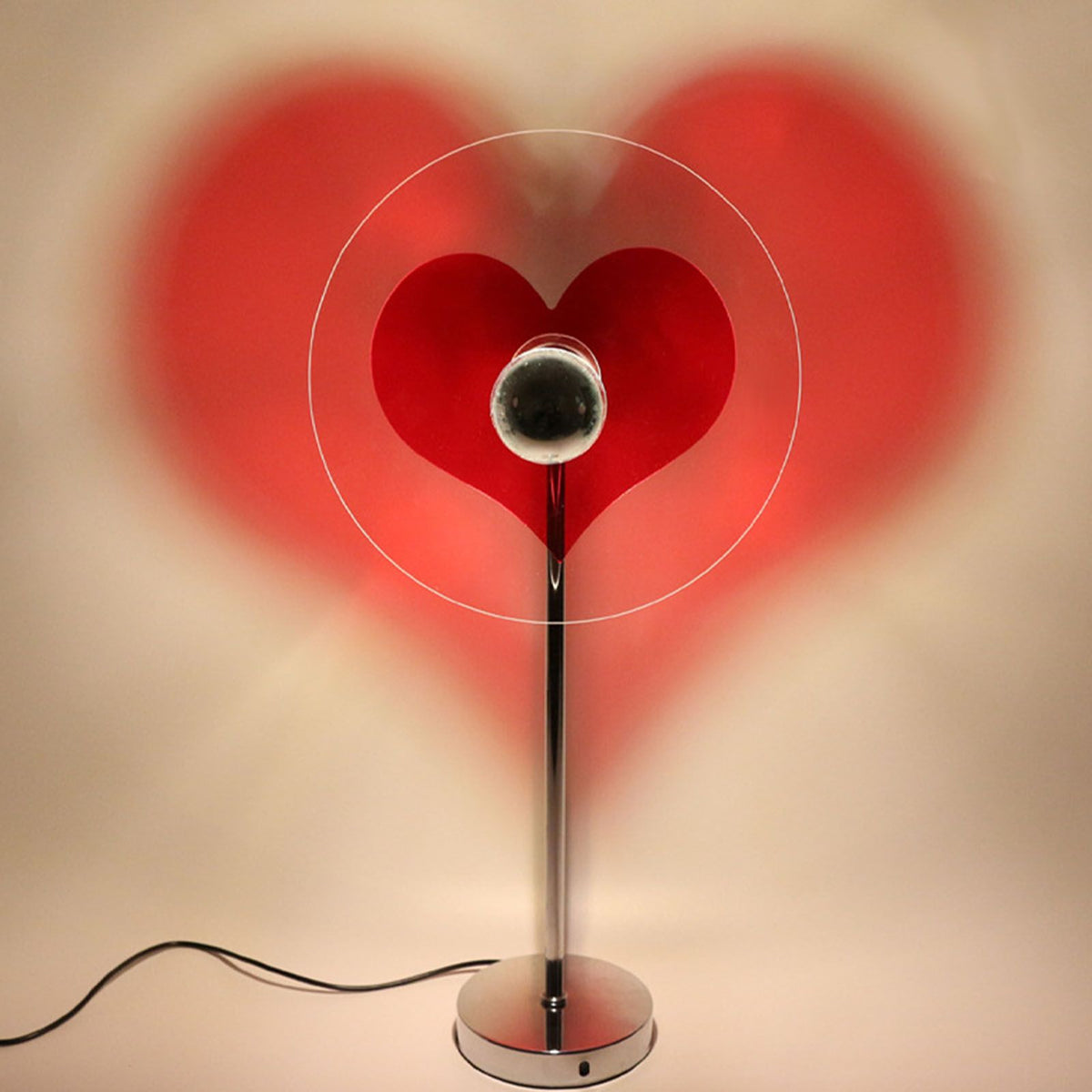 Heart Shaped Projection Table Lamp 4W Sweet Warm 360 Degree Rotatable Decorative Ambient Light