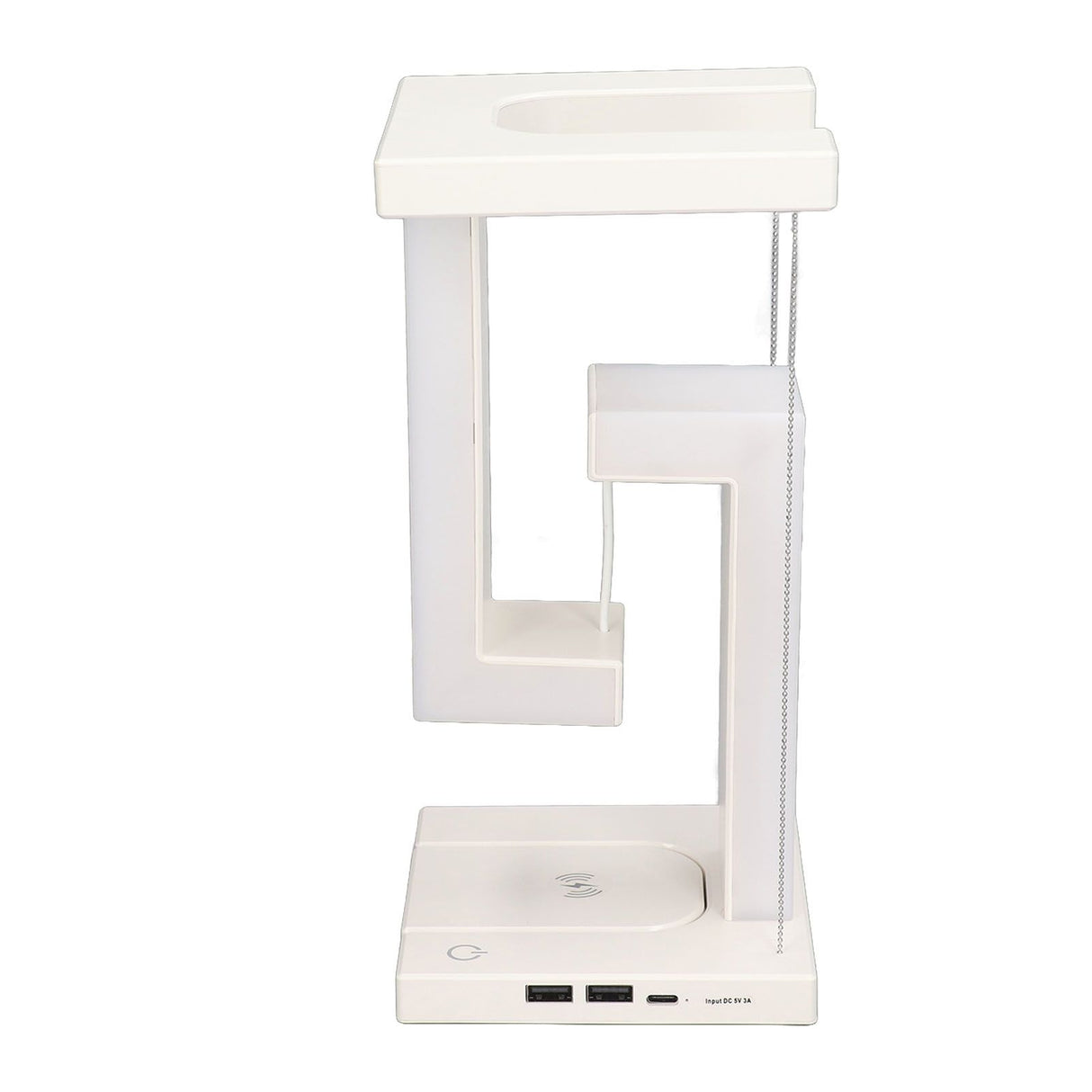Magnetic Levitation Night Light 3 Gears Touching Switch LED Table Lamp with Phone Wireless Charging White