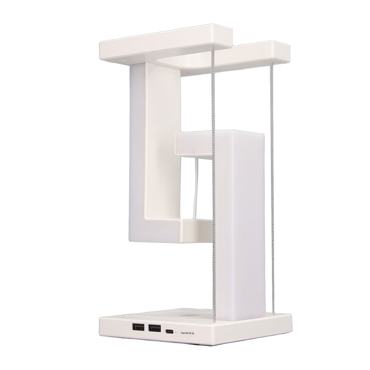 Magnetic Levitation Night Light 3 Gears Touching Switch LED Table Lamp with Phone Wireless Charging White
