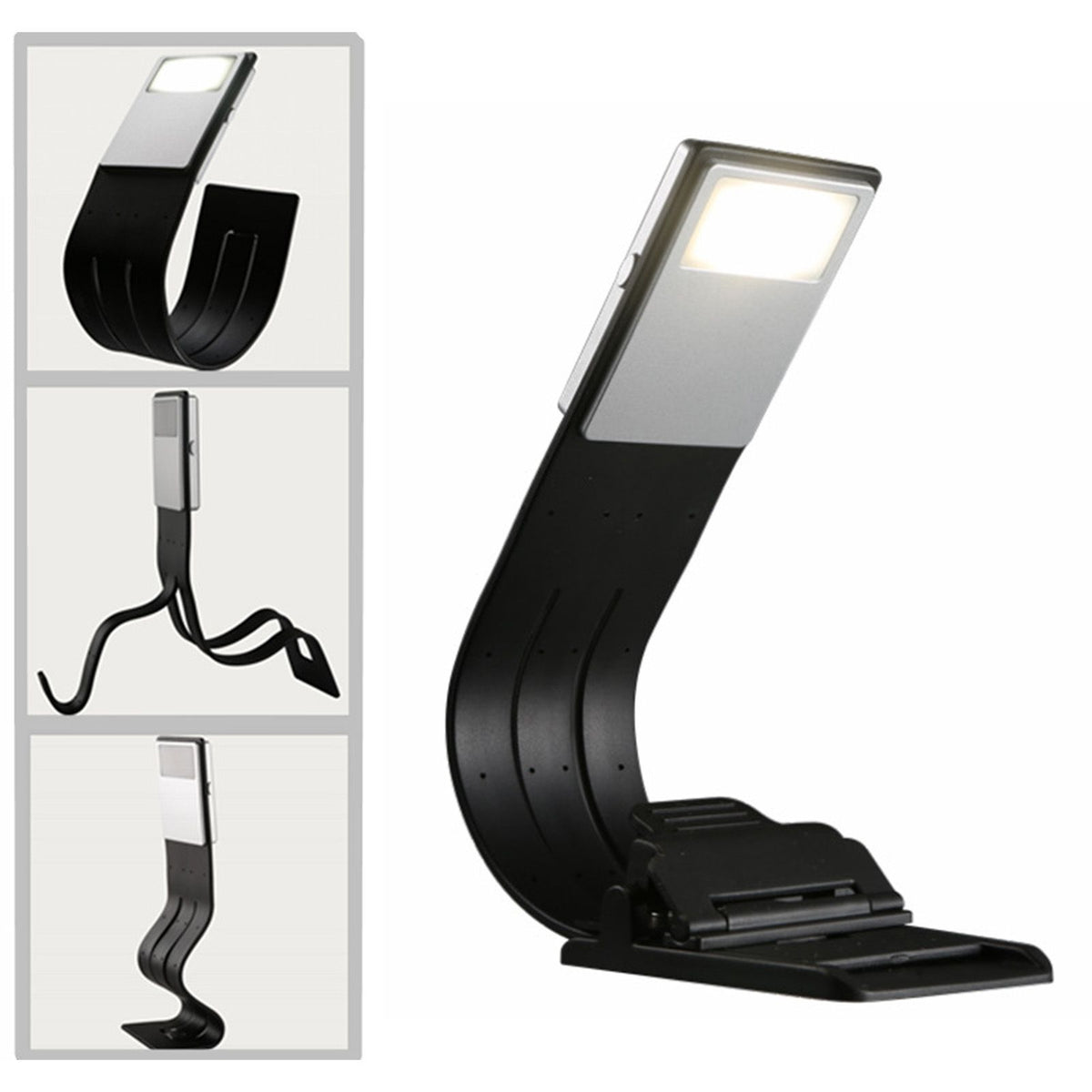 Clip Book Read Light 3 Color Temperature USB Cable Stepless Dimming Reading Lamp for Bedroom